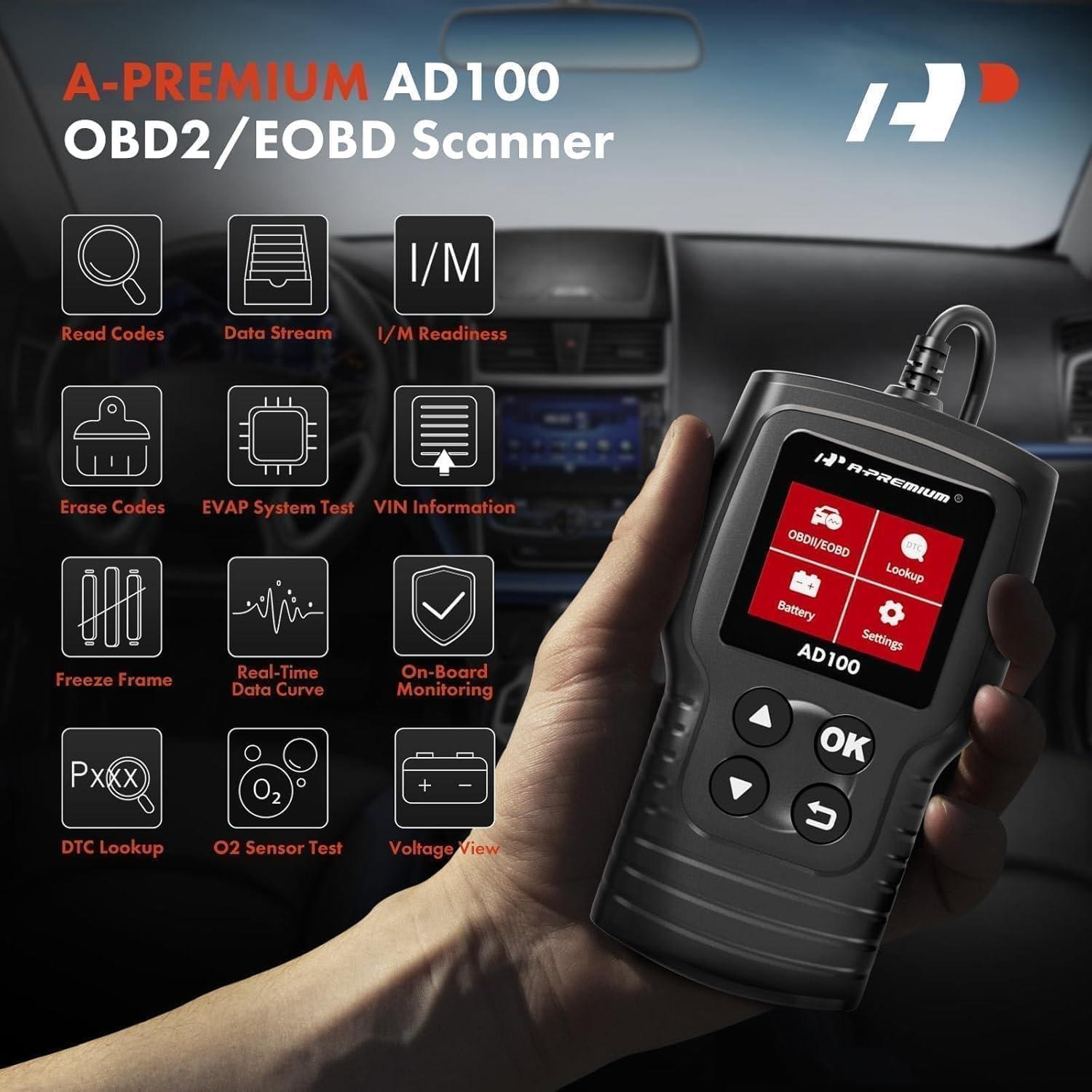 Escáner OBD2 A-Premium AD100 Herramienta de Diagnóstico Coche