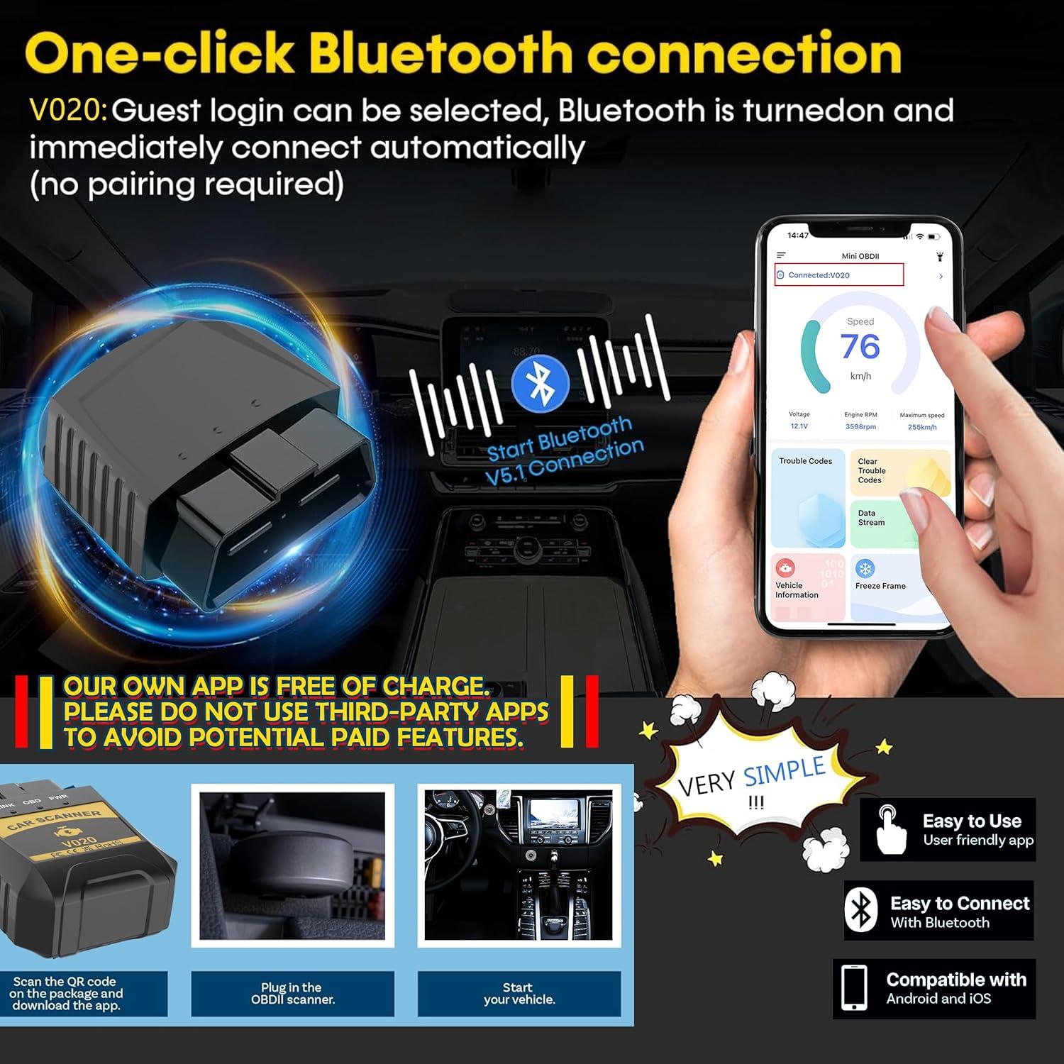 Escáner OBD2 Bluetooth Genérico - Herramienta de Diagnóstico Automático