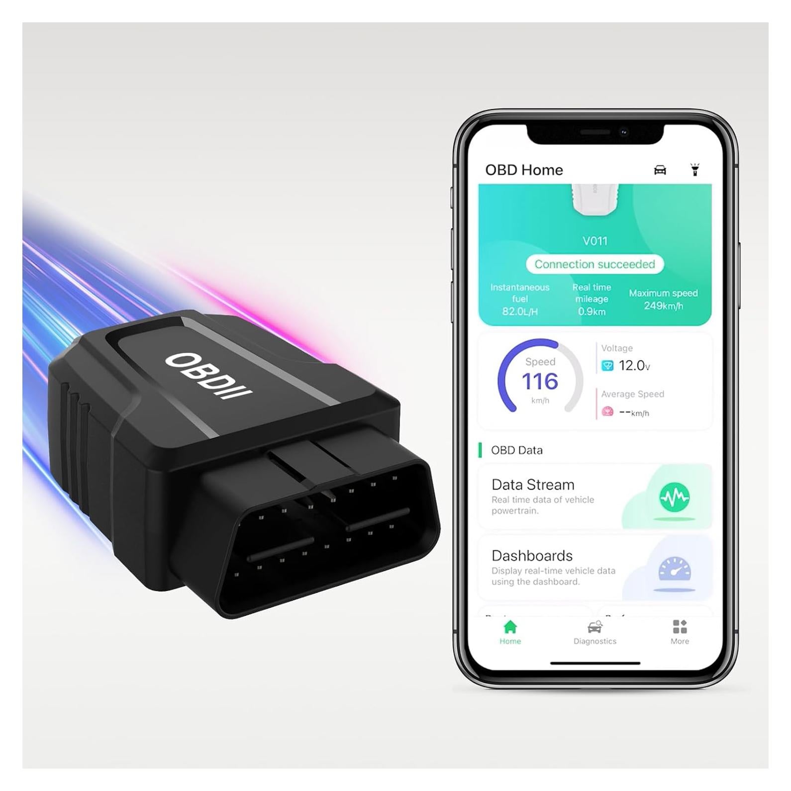 Escáner OBD2 Bluetooth Shalapovar V011 para Autos y Camiones