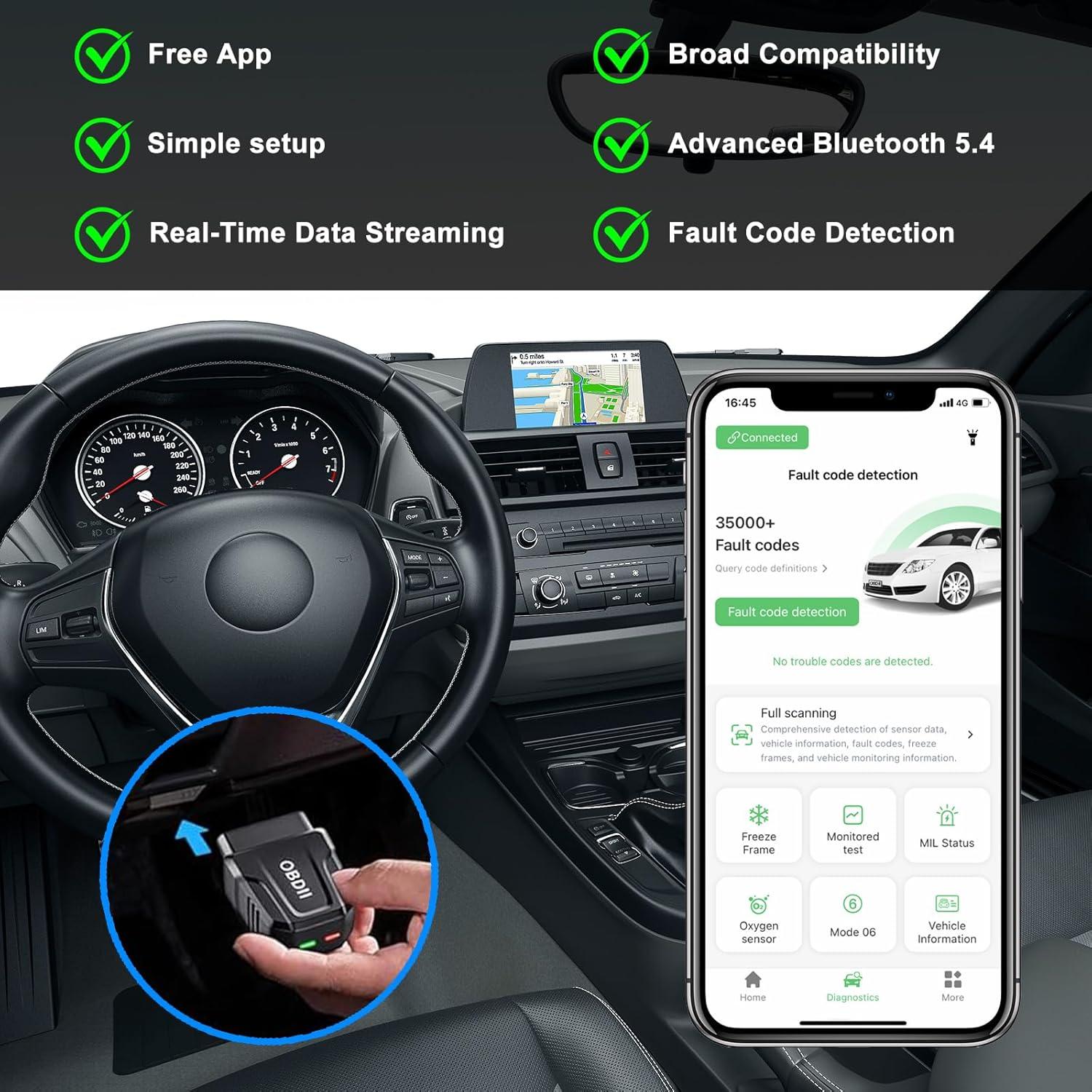 Escáner OBD2 Bluetooth Shalapovar V011 para Autos y Camiones