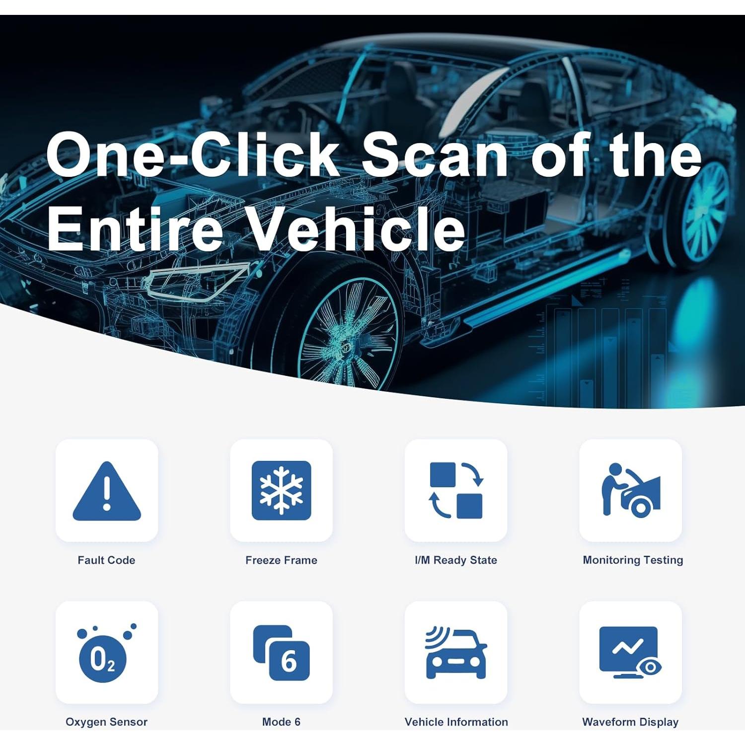 Escáner OBD2 Bluetooth Shalapovar V011 para Autos y Camiones