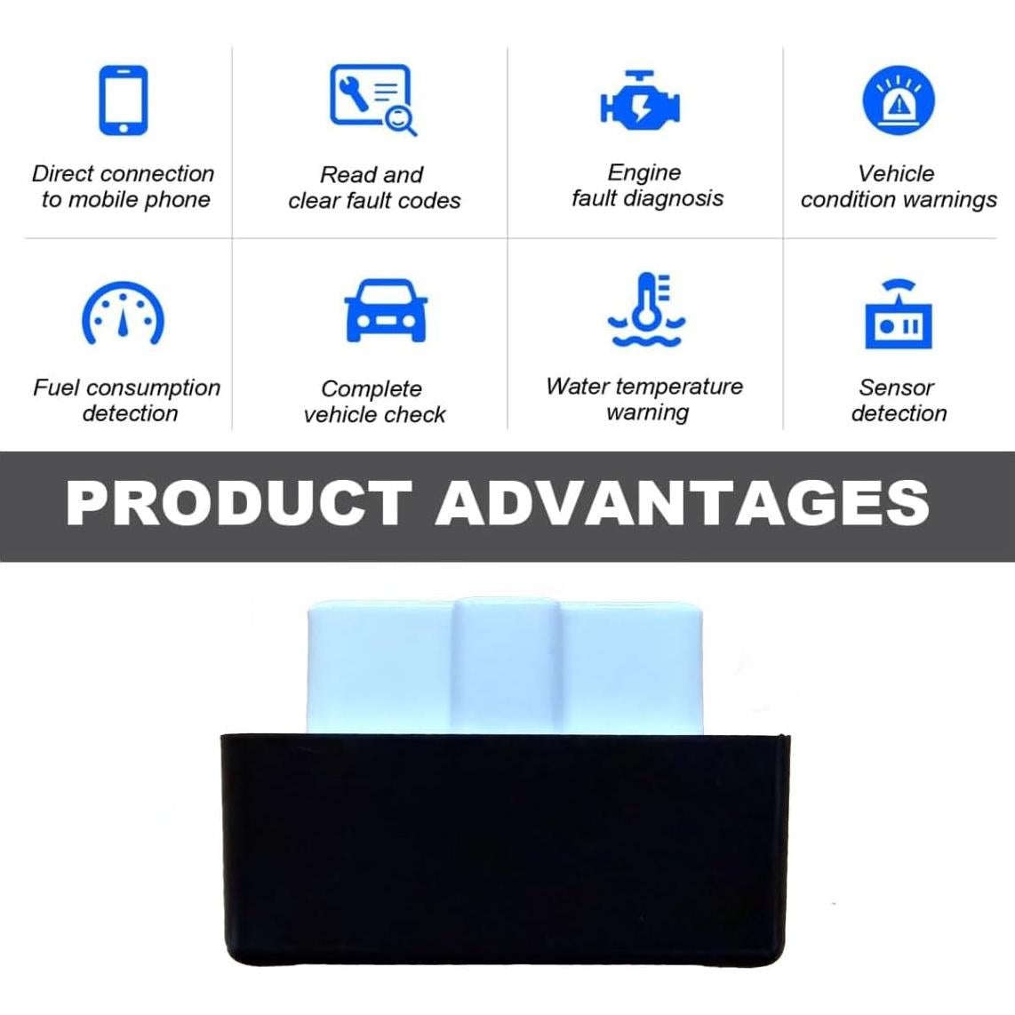 Escáner OBD2 Bluetooth Genérico ELM327 para Diagnóstico de Motor