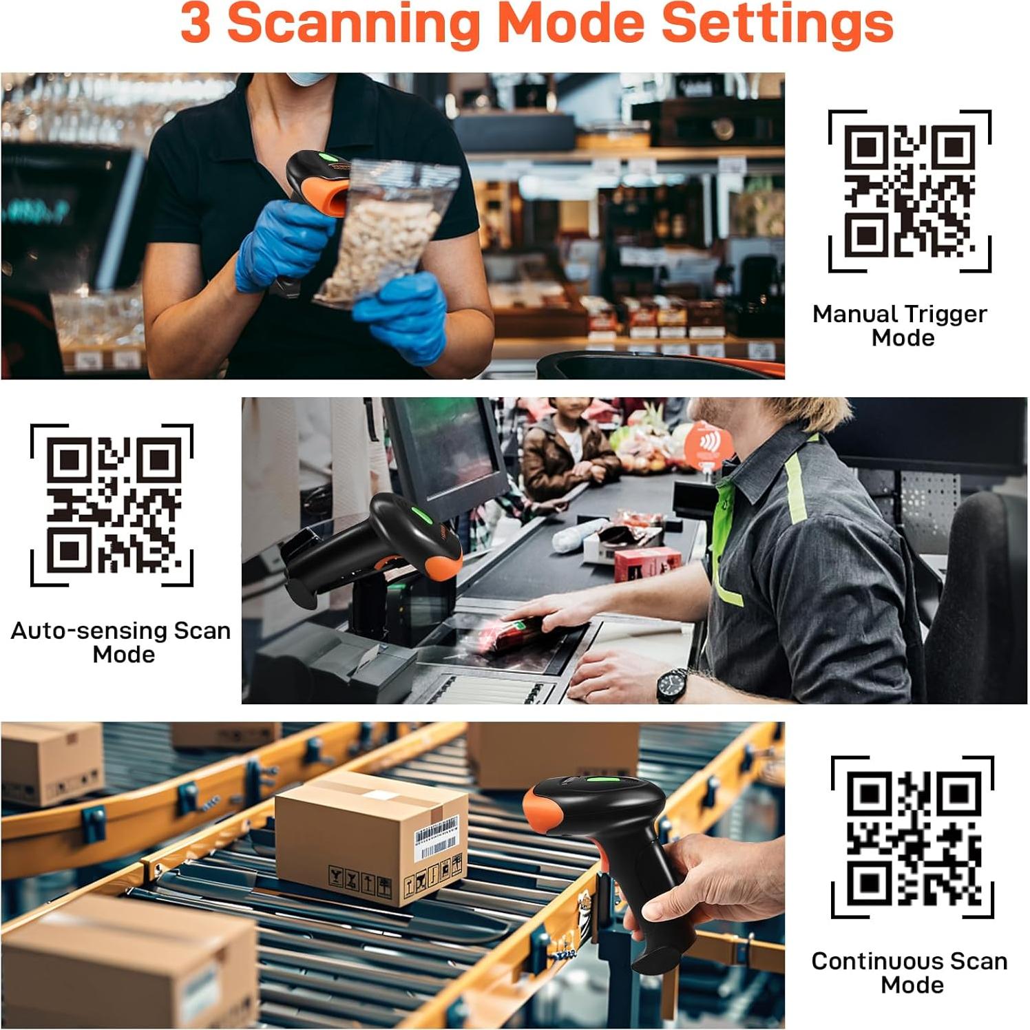 Escáner de Código de Barras Inalámbrico KUIIYER U2-B 2D Bluetooth