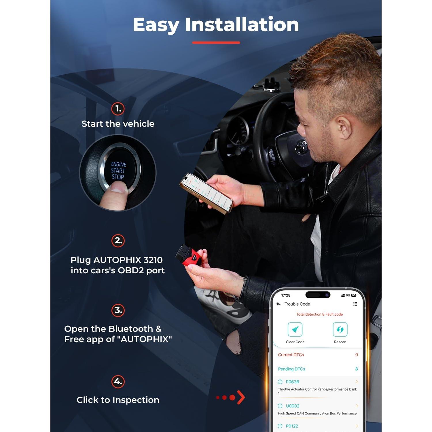 Lector de Códigos OBD2 Bluetooth AUTOPHIX 3210 con Funda