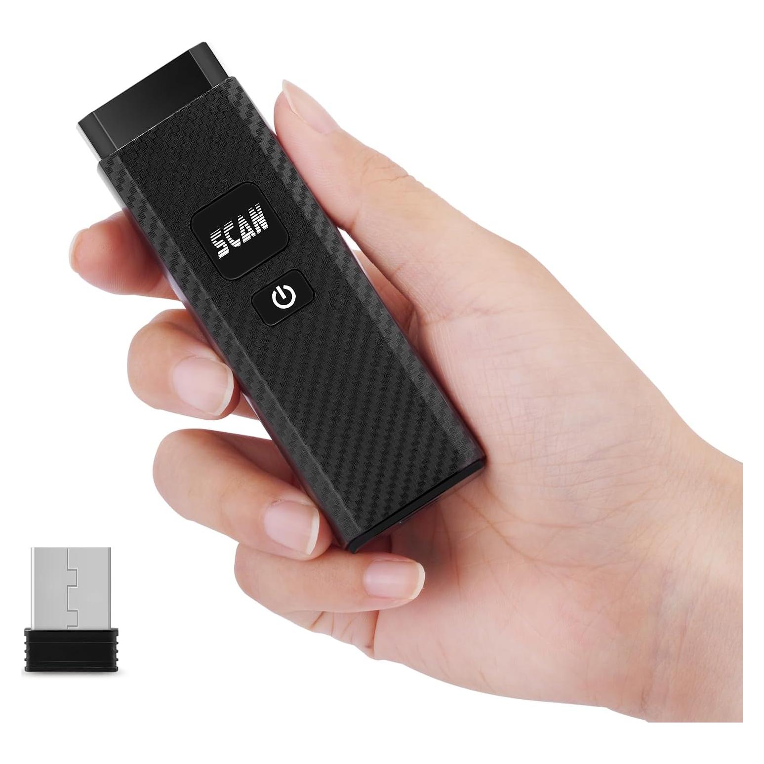 Bluetooth Barcode Scanner, ONEWSCAN Portable 1D 2D PDF417 Wireless Bar Code Scanners Support USB & Bluetooth & Wireless Connection Barcode Reader for Windows, Android, iOS, Tablets