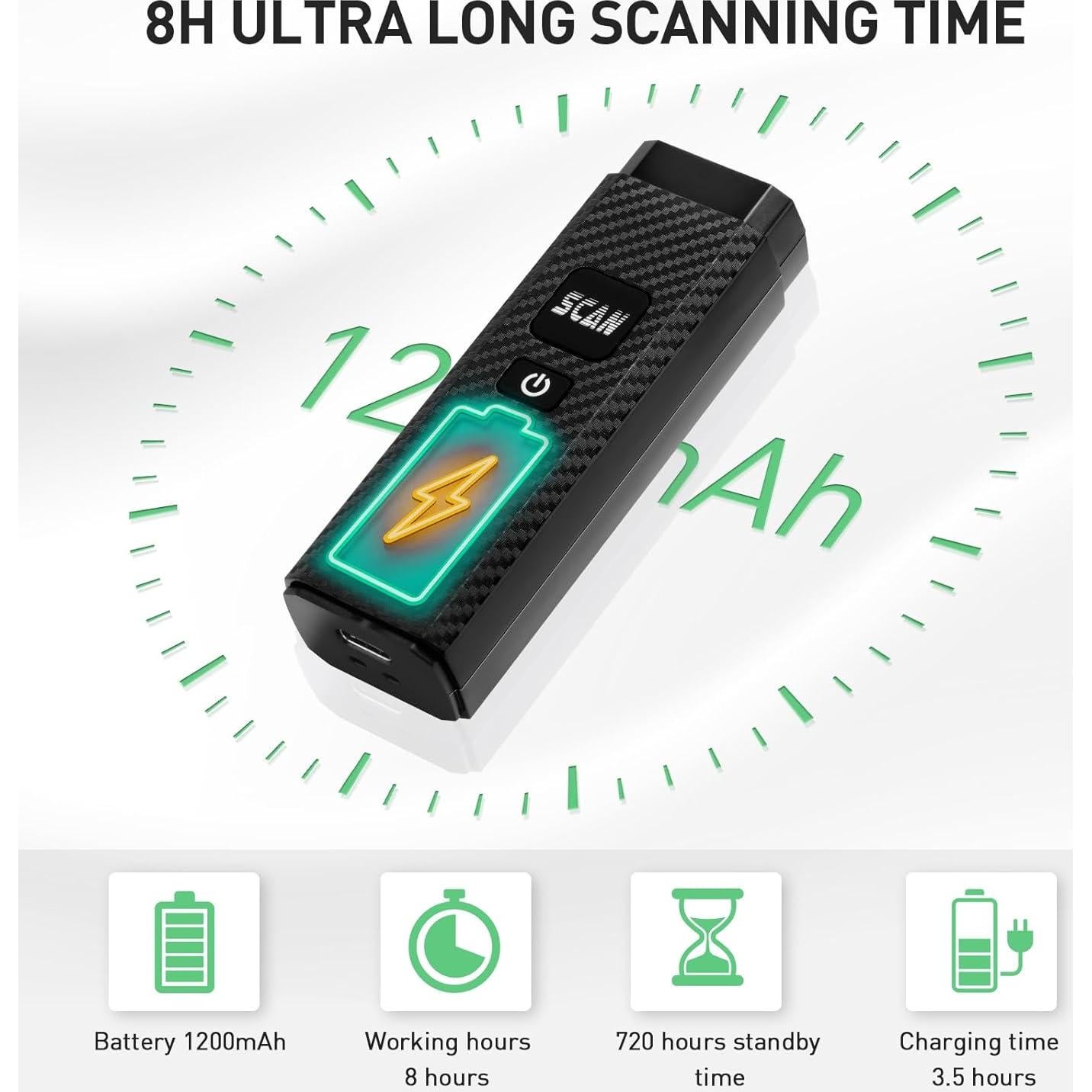 Bluetooth Barcode Scanner, ONEWSCAN Portable 1D 2D PDF417 Wireless Bar Code Scanners Support USB & Bluetooth & Wireless Connection Barcode Reader for Windows, Android, iOS, Tablets