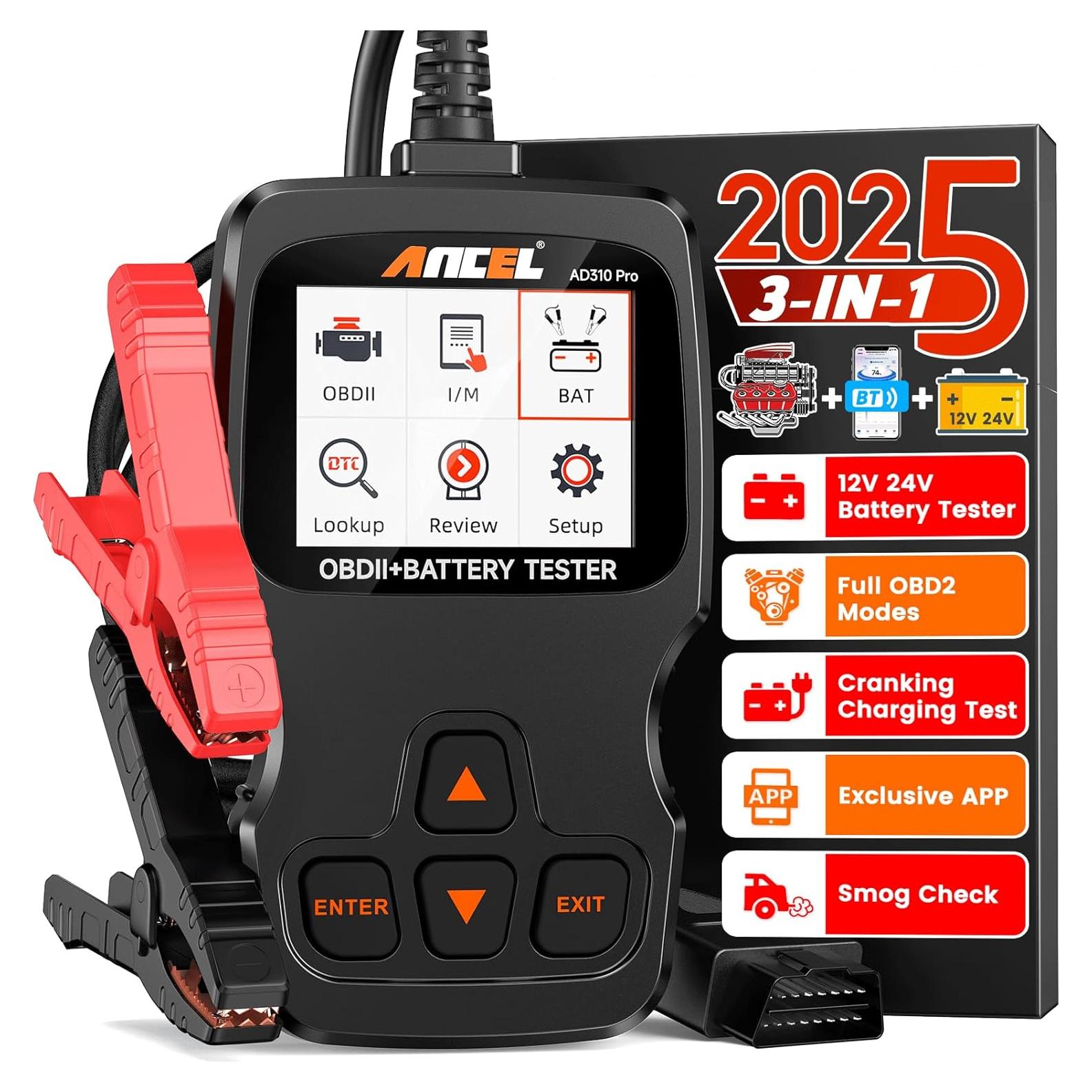 ANCEL AD310 Pro Lector OBD2 y Probador de Batería 12V/24V
