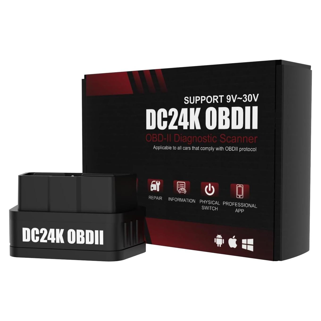 Escáner OBD2 Bluetooth Genérico DC24K 24V para iOS y Android