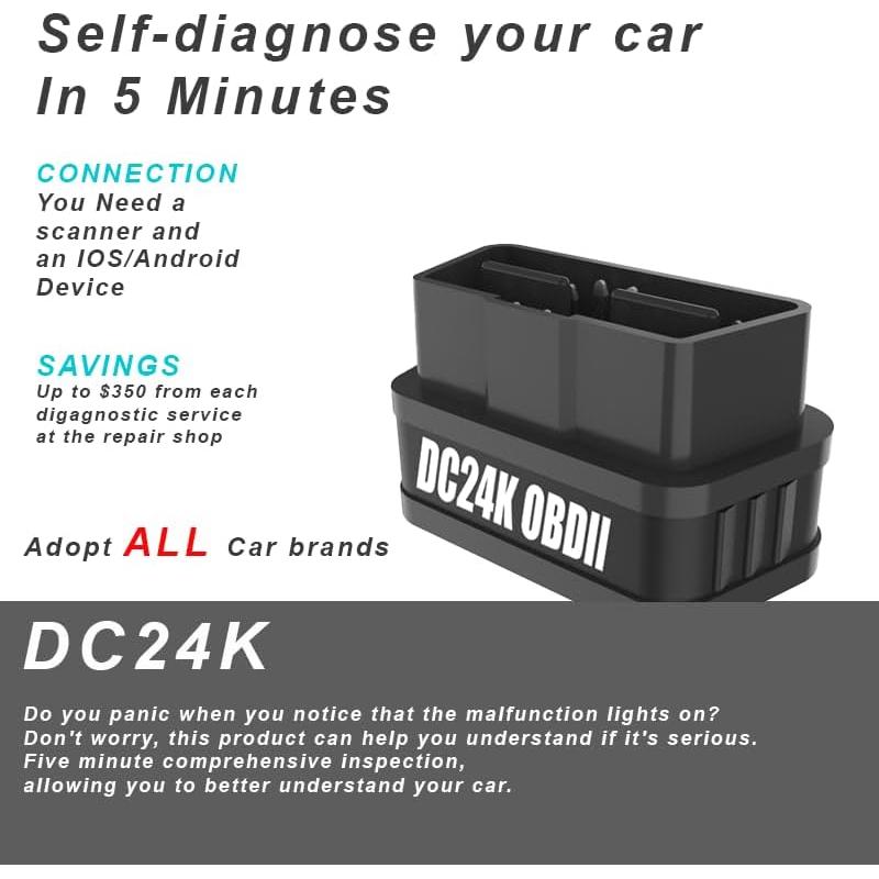 Escáner OBD2 Bluetooth Genérico DC24K 24V para iOS y Android