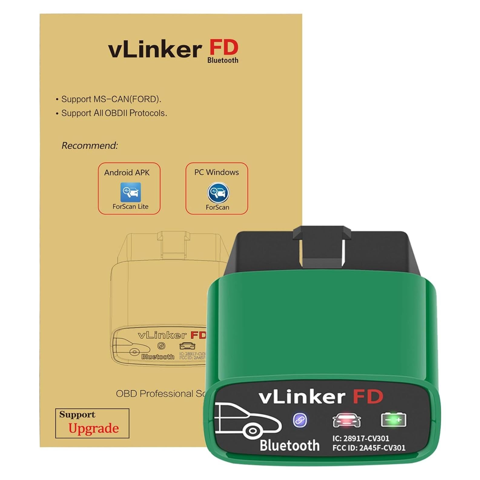 Escáner OBD2 Vgate vLinker FD Bluetooth 3.0 para Android y Windows