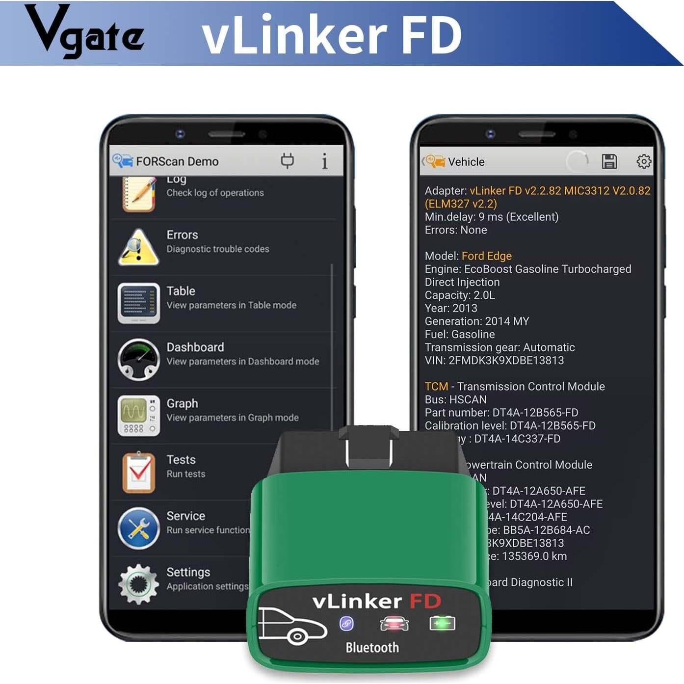 Escáner OBD2 Vgate vLinker FD Bluetooth 3.0 para Android y Windows