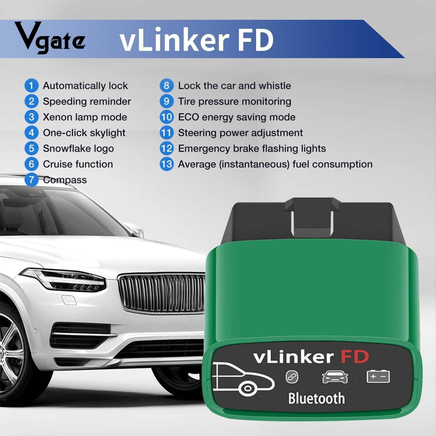 Escáner OBD2 Vgate vLinker FD Bluetooth 3.0 para Android y Windows