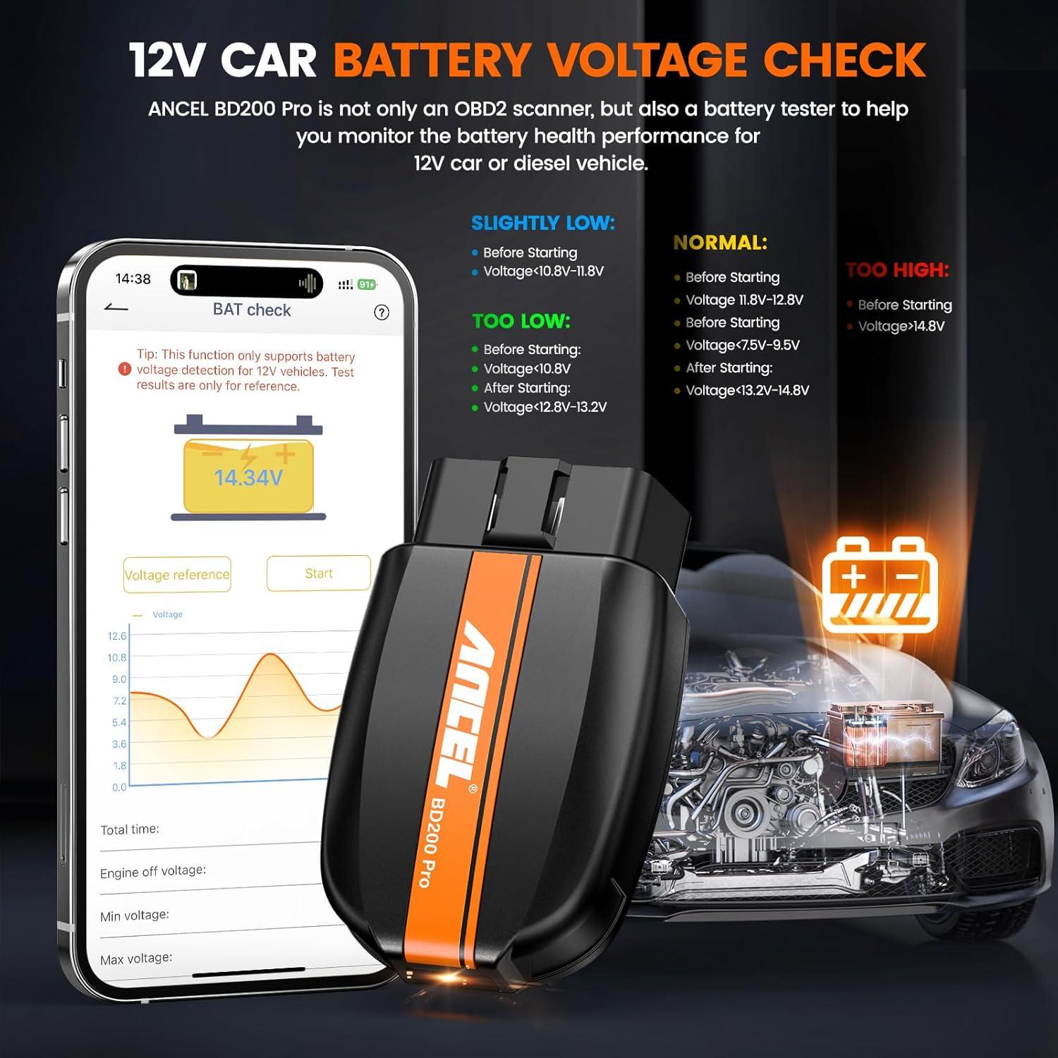 Escáner OBD2 Bluetooth ANCEL BD200 Pro - Diagnóstico Automotriz