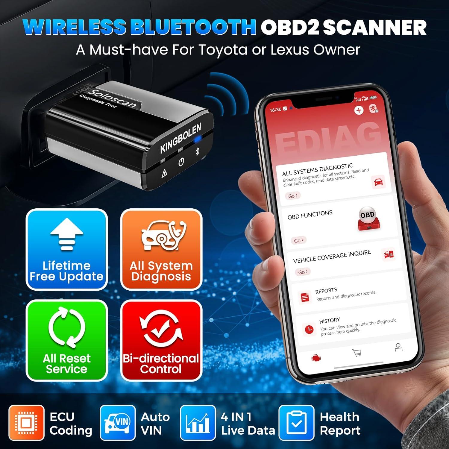 Escáner OBD2 KINGBOLEN Soloscan para Toyota/Lexus 2025