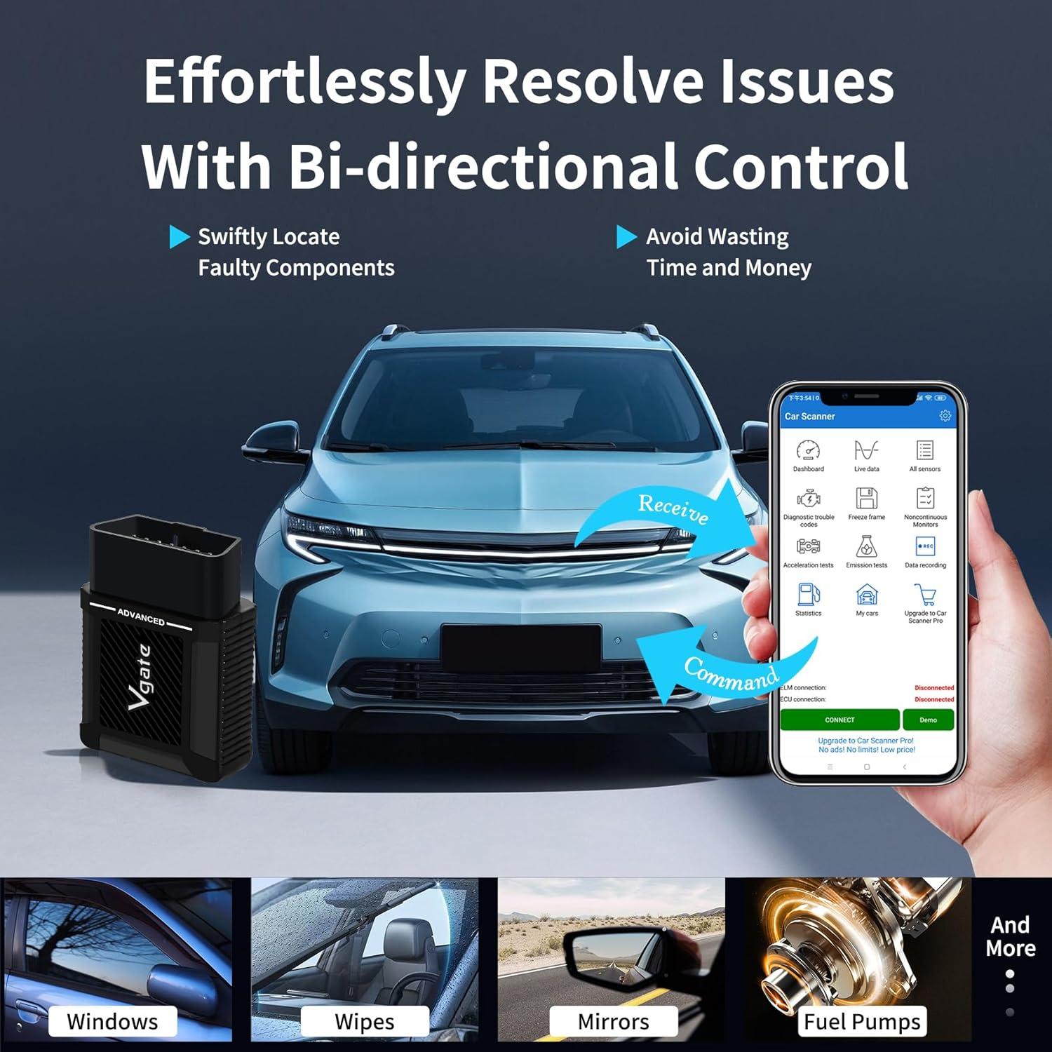 Adaptador OBD2 Bluetooth vLinker MS - Diagnóstico iOS/Android