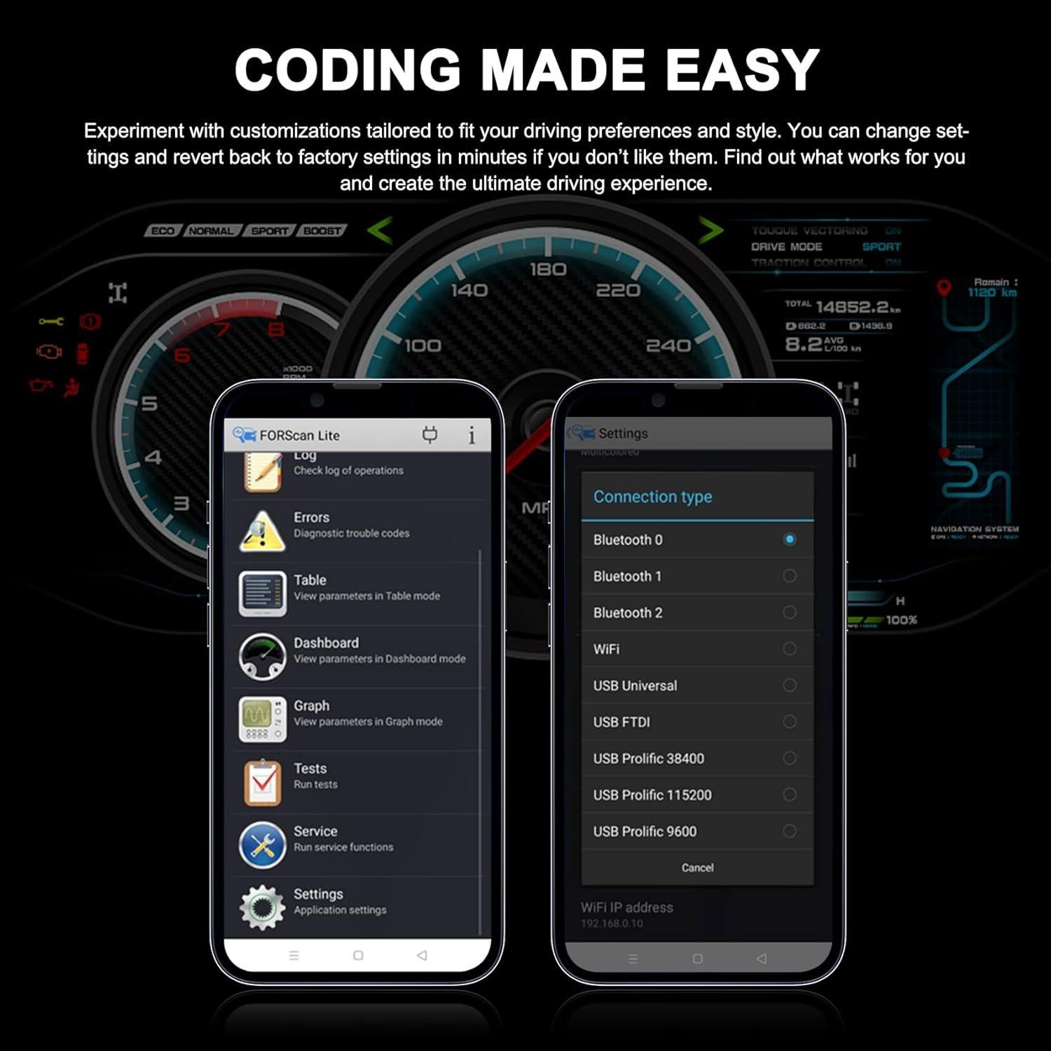 Adaptador OBD2 Bluetooth vLinker MS - Diagnóstico iOS/Android