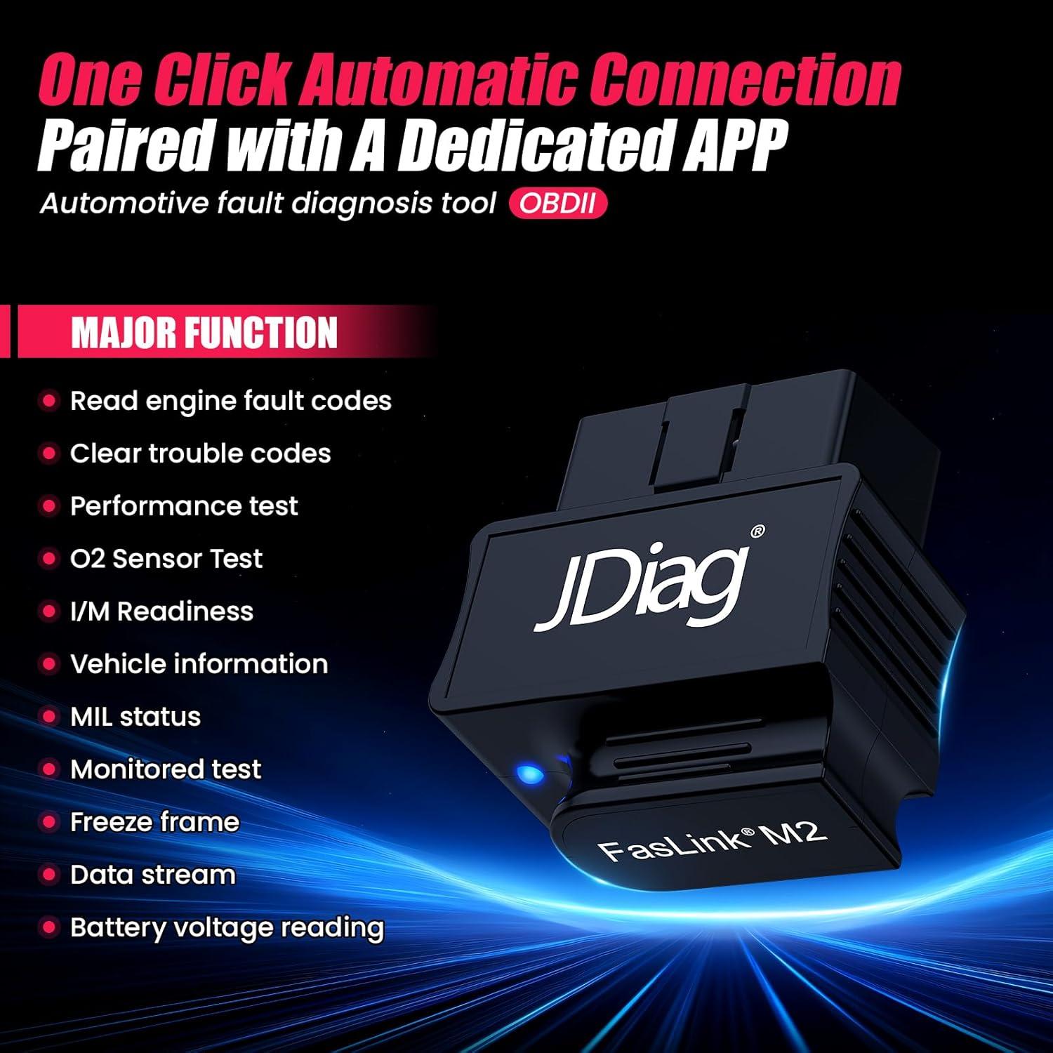 Escáner OBD2 Bluetooth FASLINK M2 para iPhone y Android