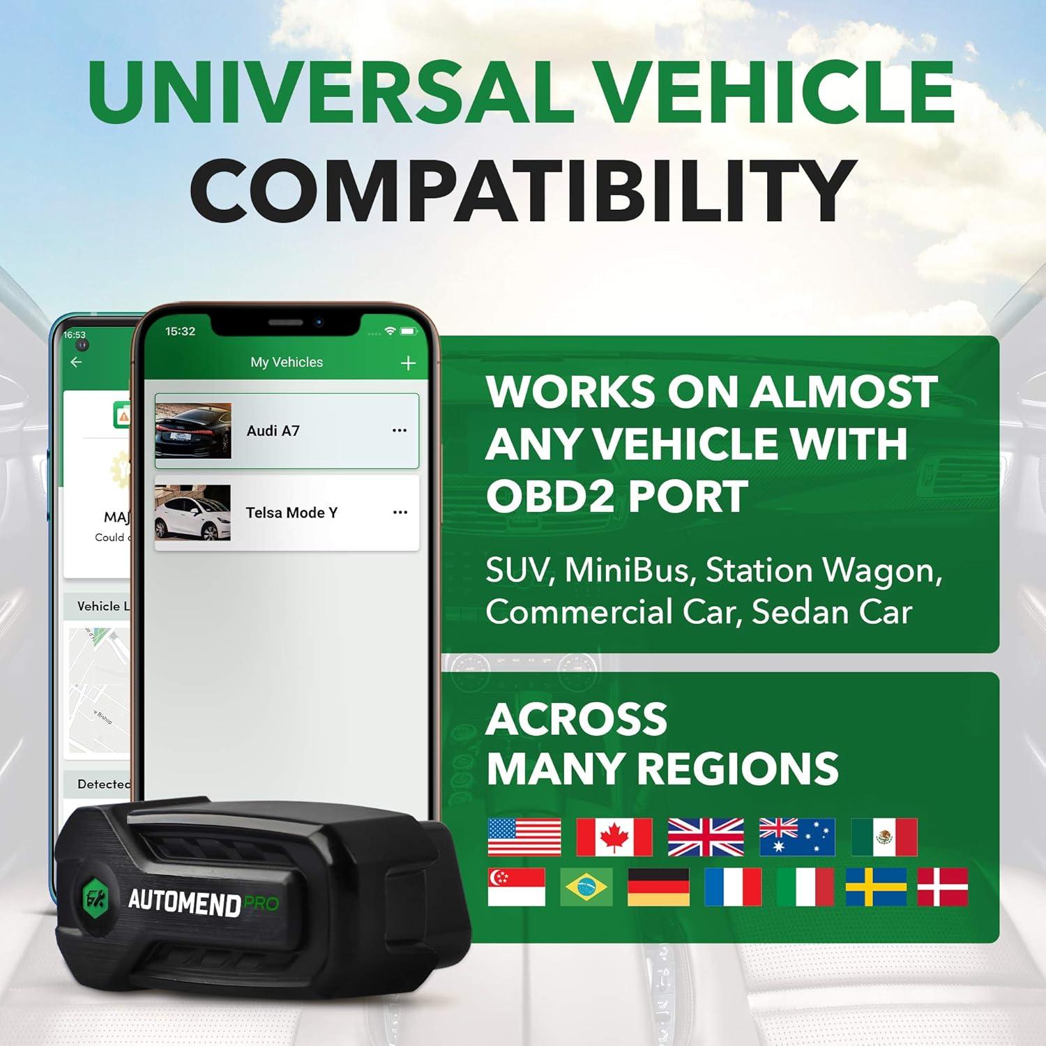 Escáner OBD2 Automend Pro - Lector de Códigos Bluetooth para Vehículos