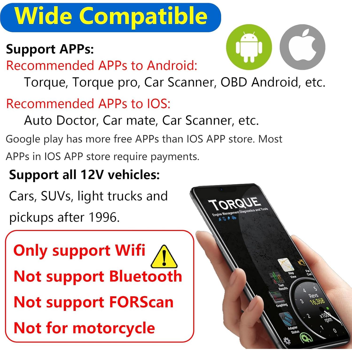 Adaptador OBD2 ELM327 WiFi ULTRAOBD para iOS y Android
