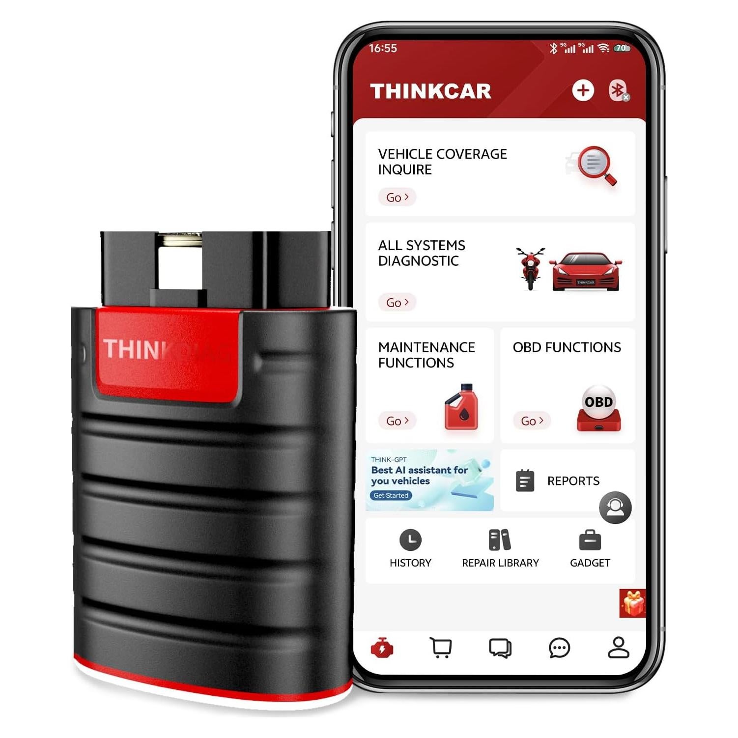 Escáner OBD2 Bluetooth Thinkdiag - Diagnóstico Completo 15+ Funciones