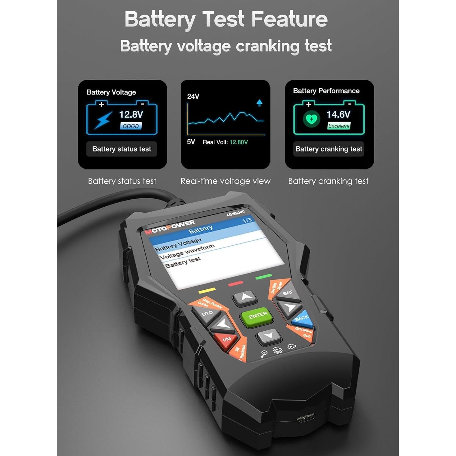 Escáner OBD2 MOTOPOWER MP69040 Lector de Códigos de Fallo