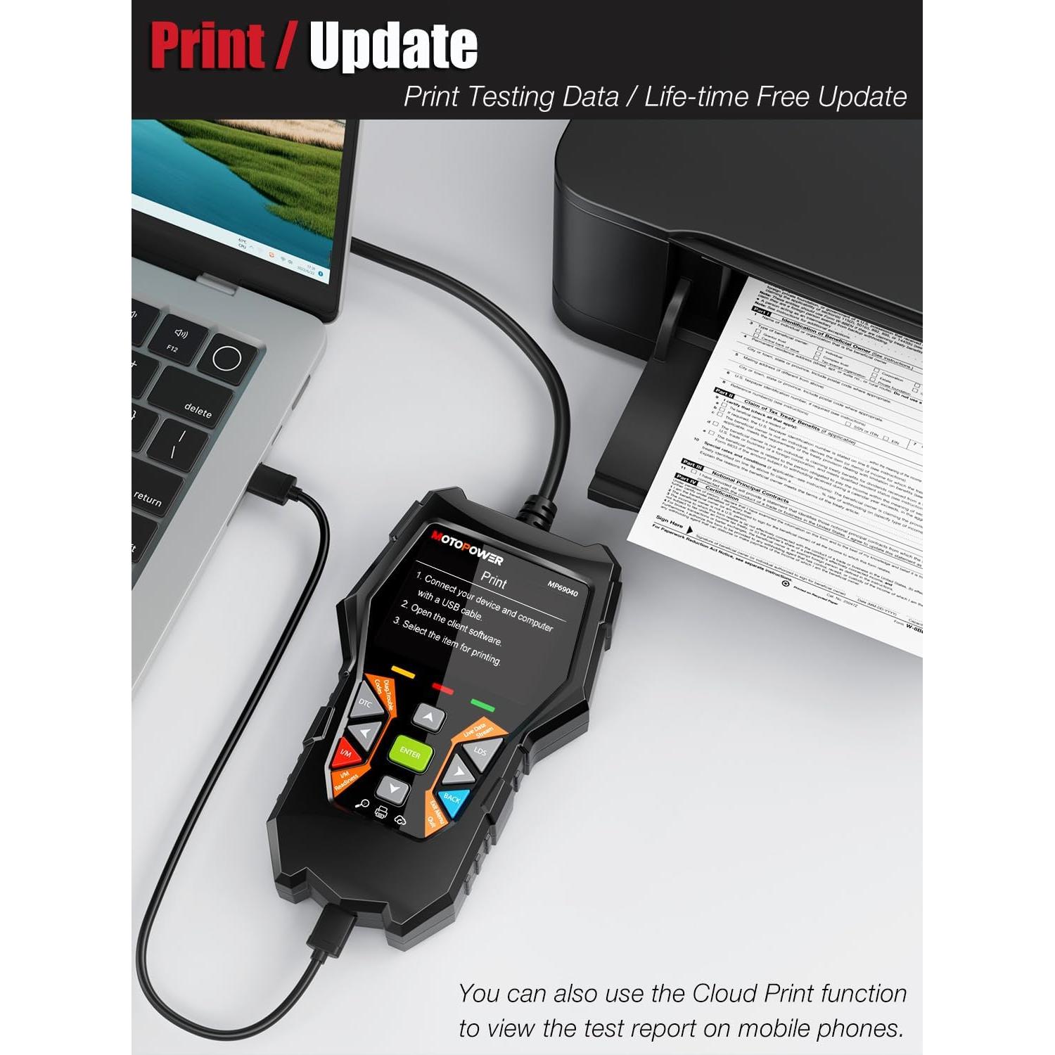 Escáner OBD2 MOTOPOWER MP69040 Lector de Códigos de Fallo