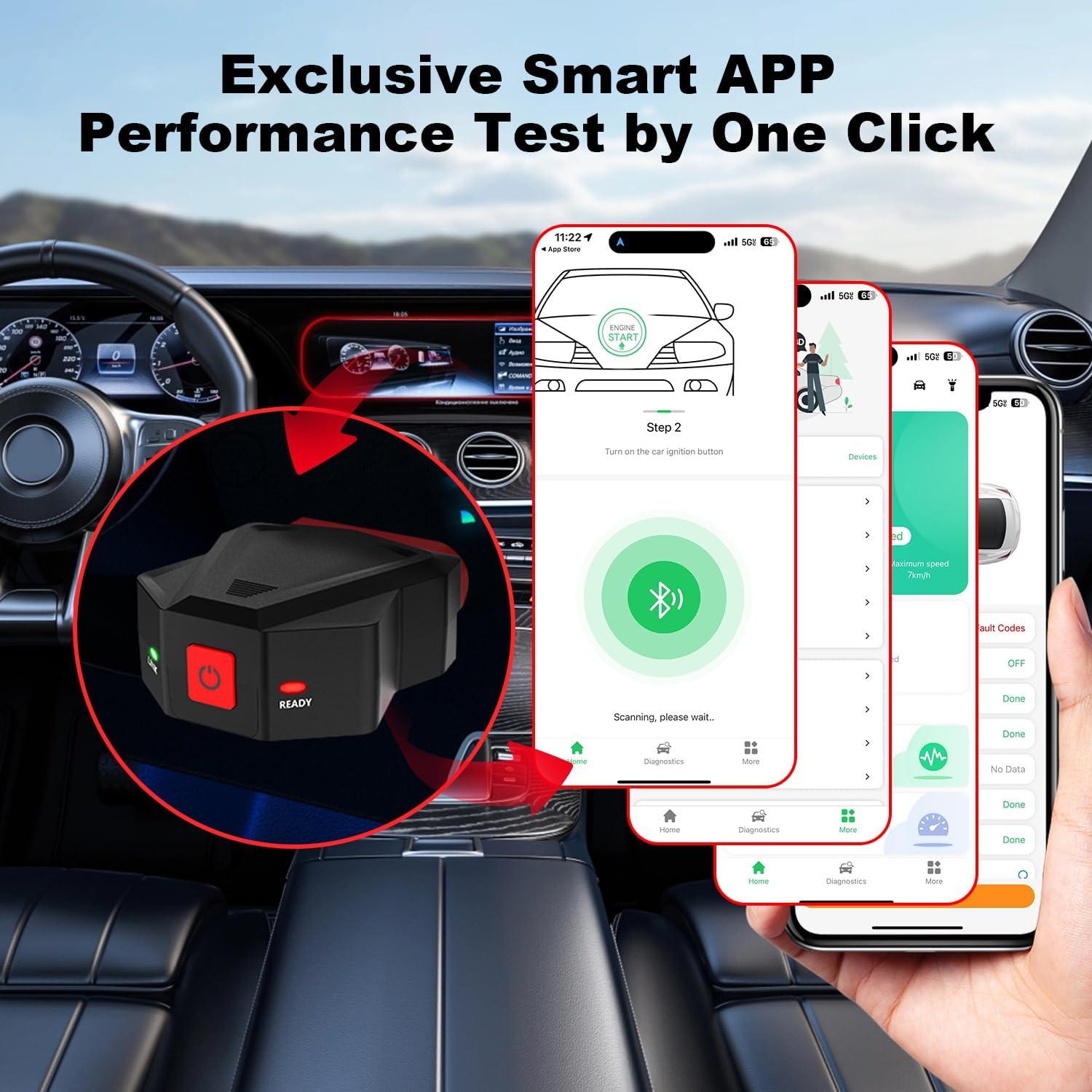 Escáner OBD2 EVCONN Inalámbrico Bluetooth 5.4 para iOS y Android