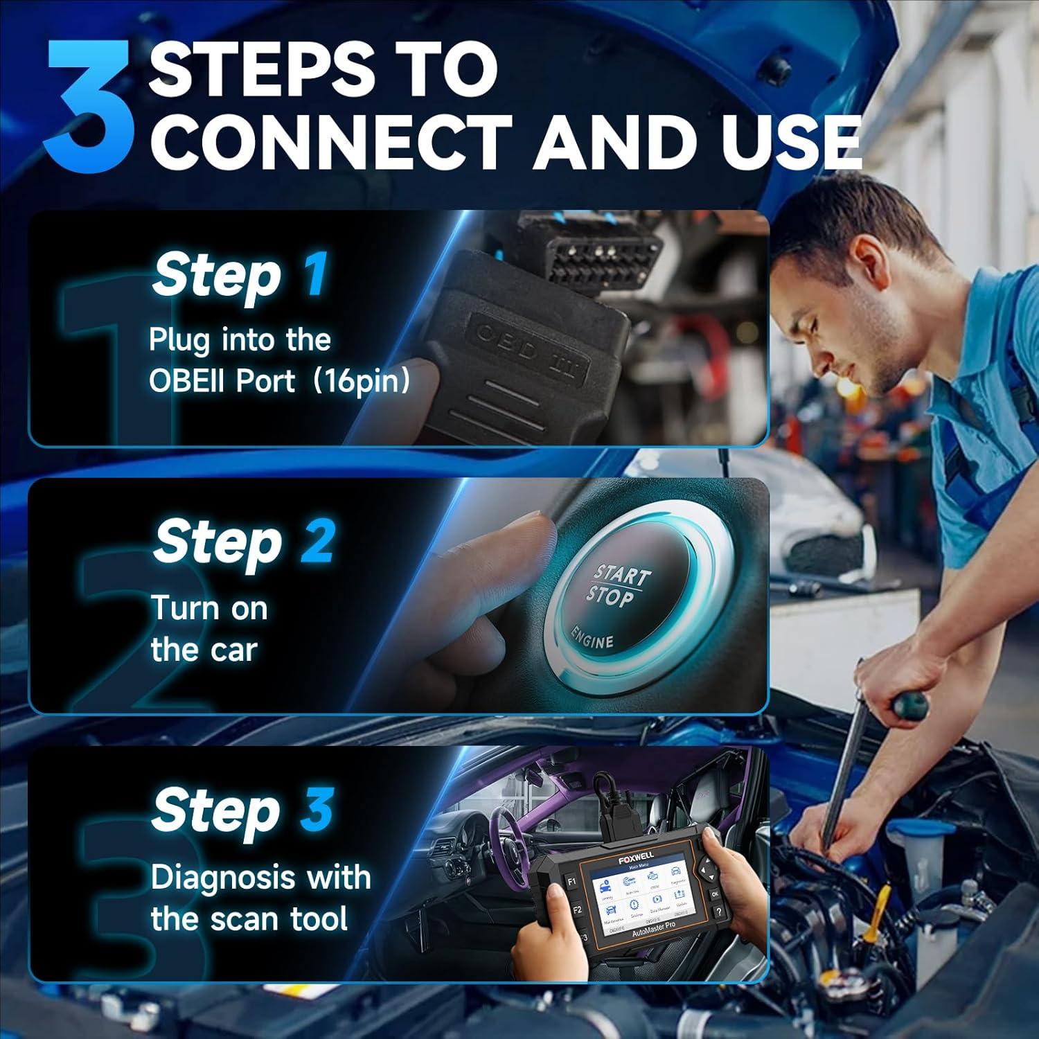 Escáner OBD2 FOXWELL NT614 Elite con 5 Funciones de Reinicio