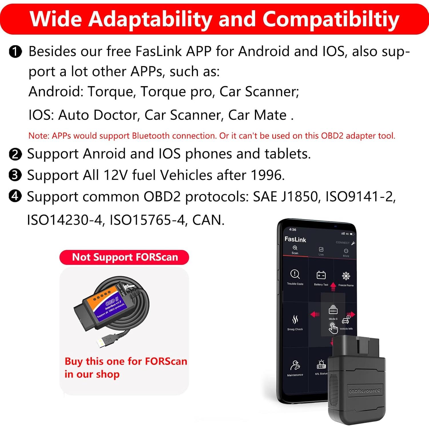 Adaptador Bluetooth OBD2 ELM327 MOCATEC para iPhone y Android