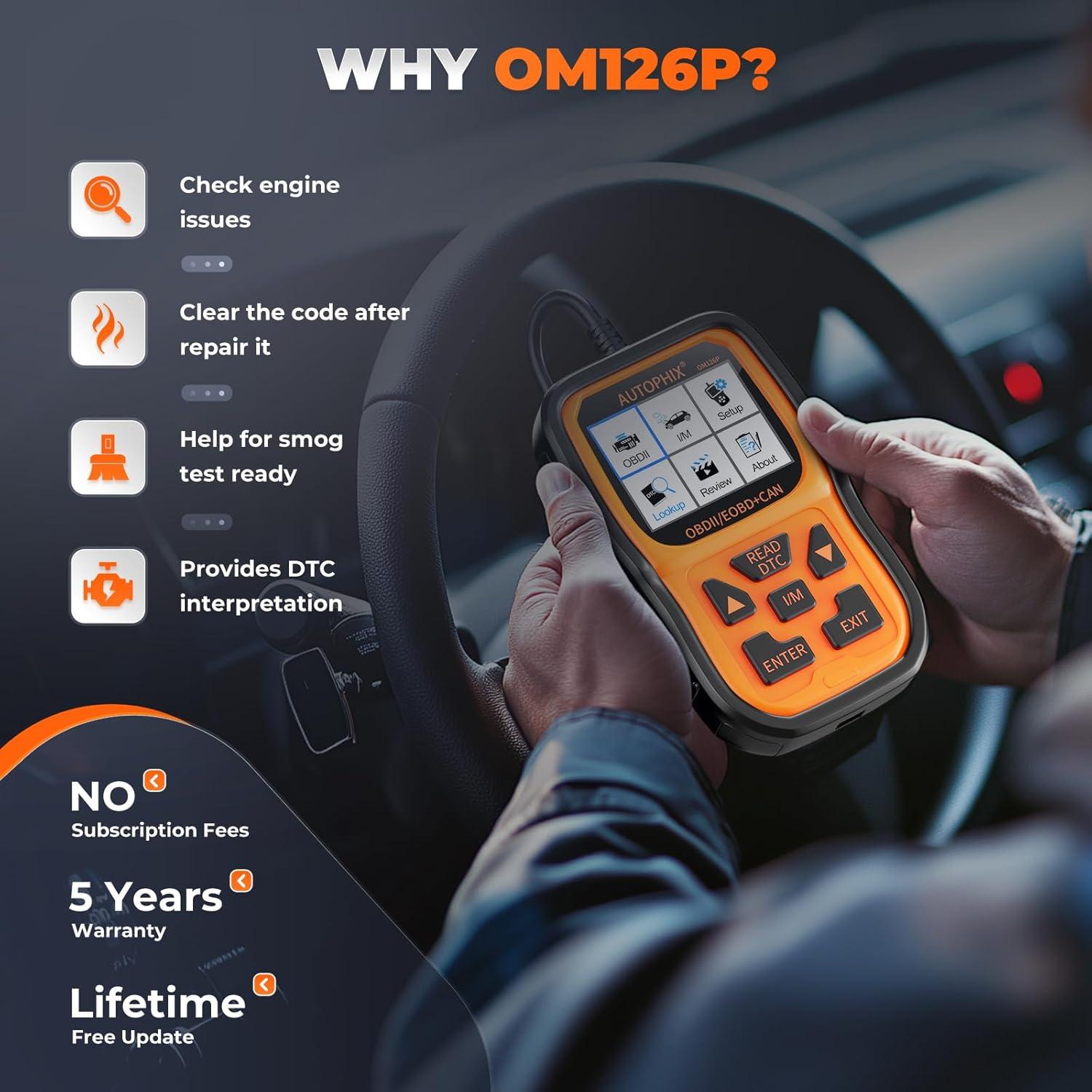 Escáner OBD2 AUTOPHIX OM126P para Diagnóstico Automotriz