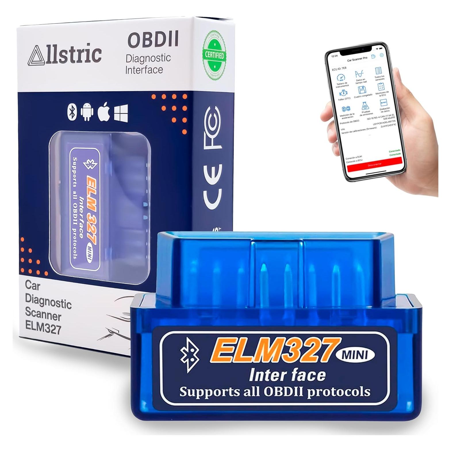 Escáner OBD2 Bluetooth Allstric ELM327 - Diagnóstico Automotriz