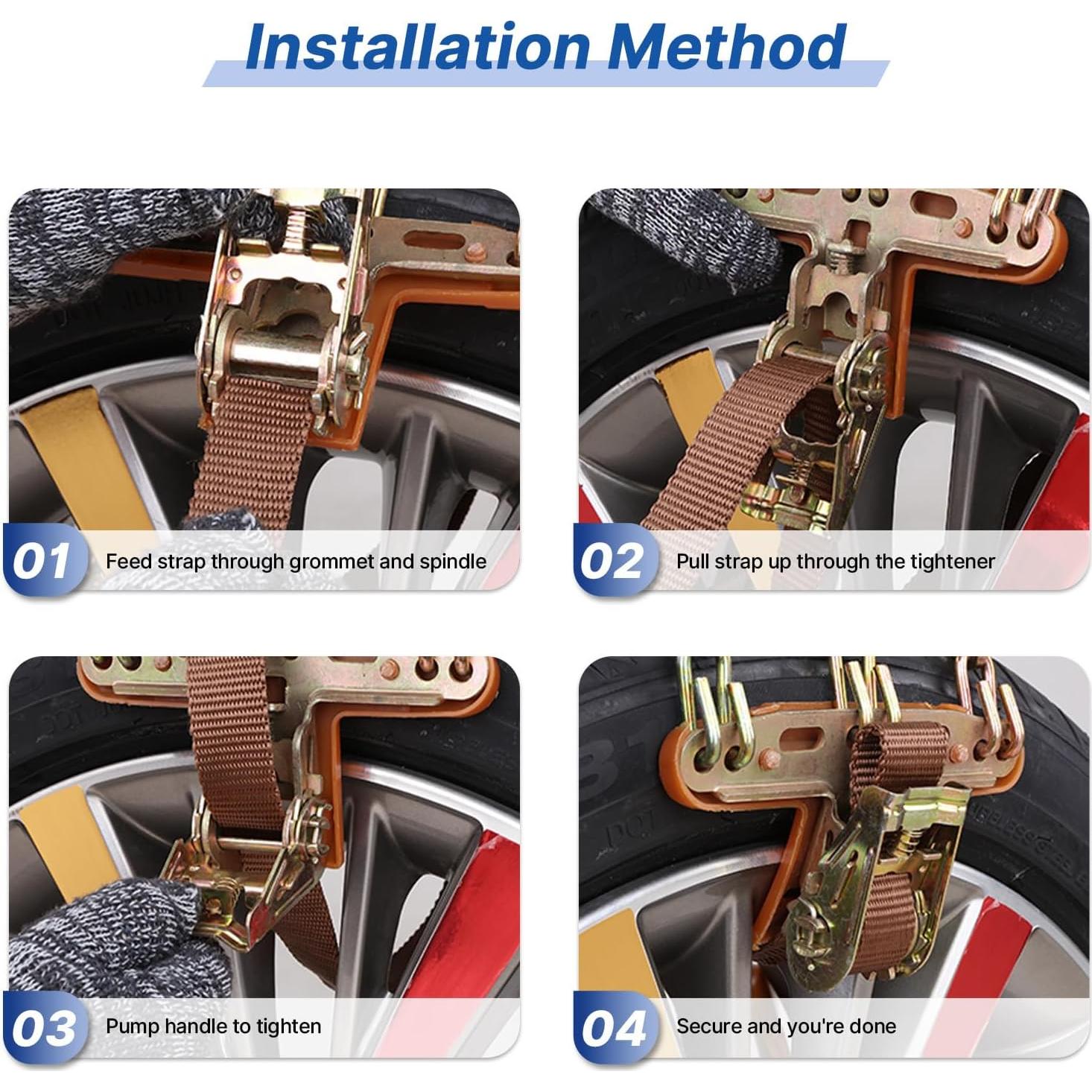 Cadenas Antideslizantes JONHWI JHTSC para Neumáticos 225-305 mm