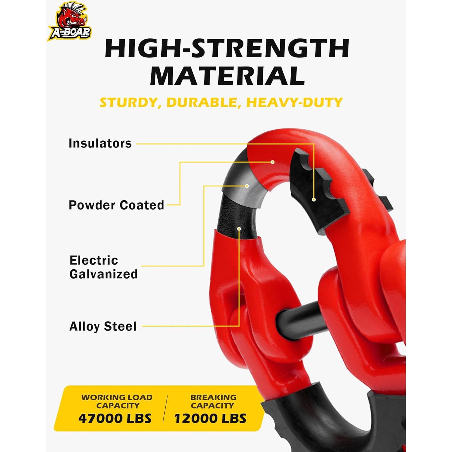 Conector de Cadena de Seguridad A-BOAR 2pack 5443 kg Rojo