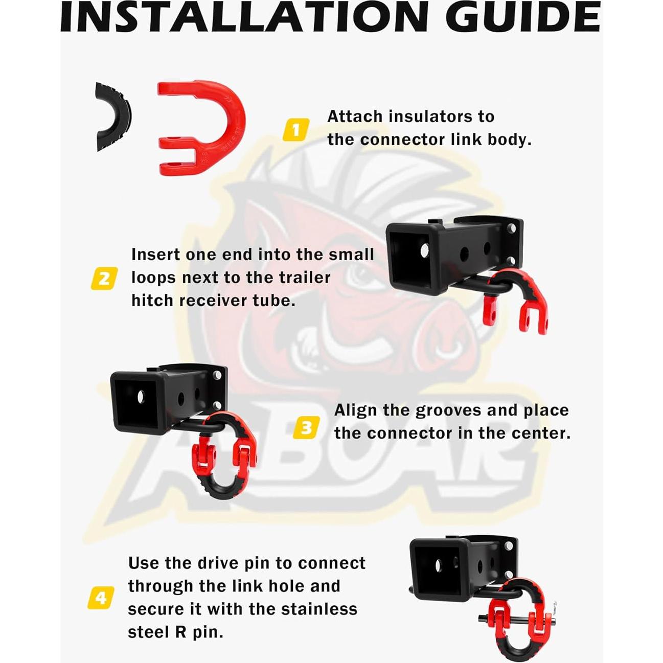 Conector de Cadena de Seguridad A-BOAR 2pack 5443 kg Rojo