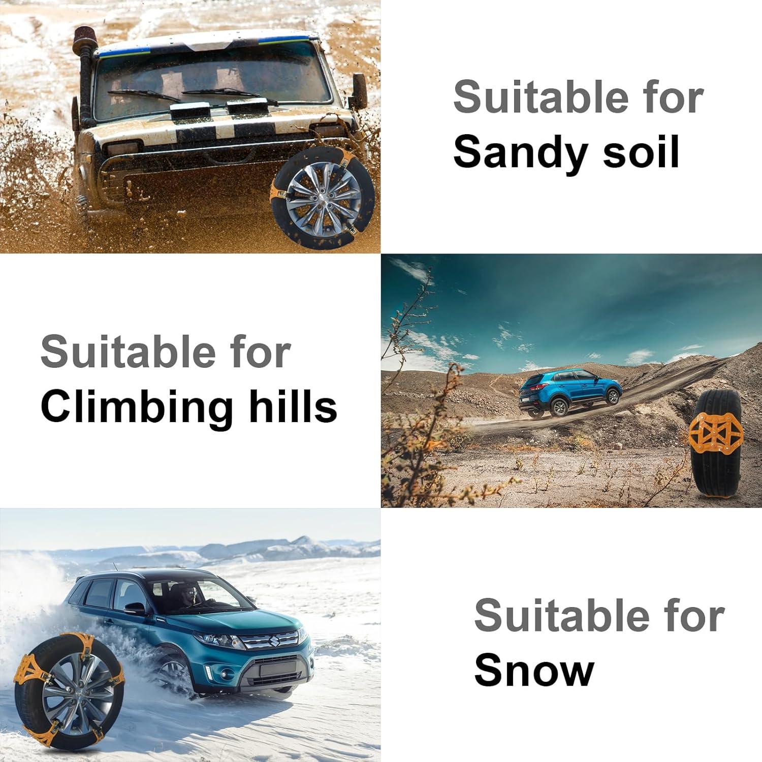 Cadenas de Nieve Ajustables WWFGYX WG-009 para Vehículos 165-275mm