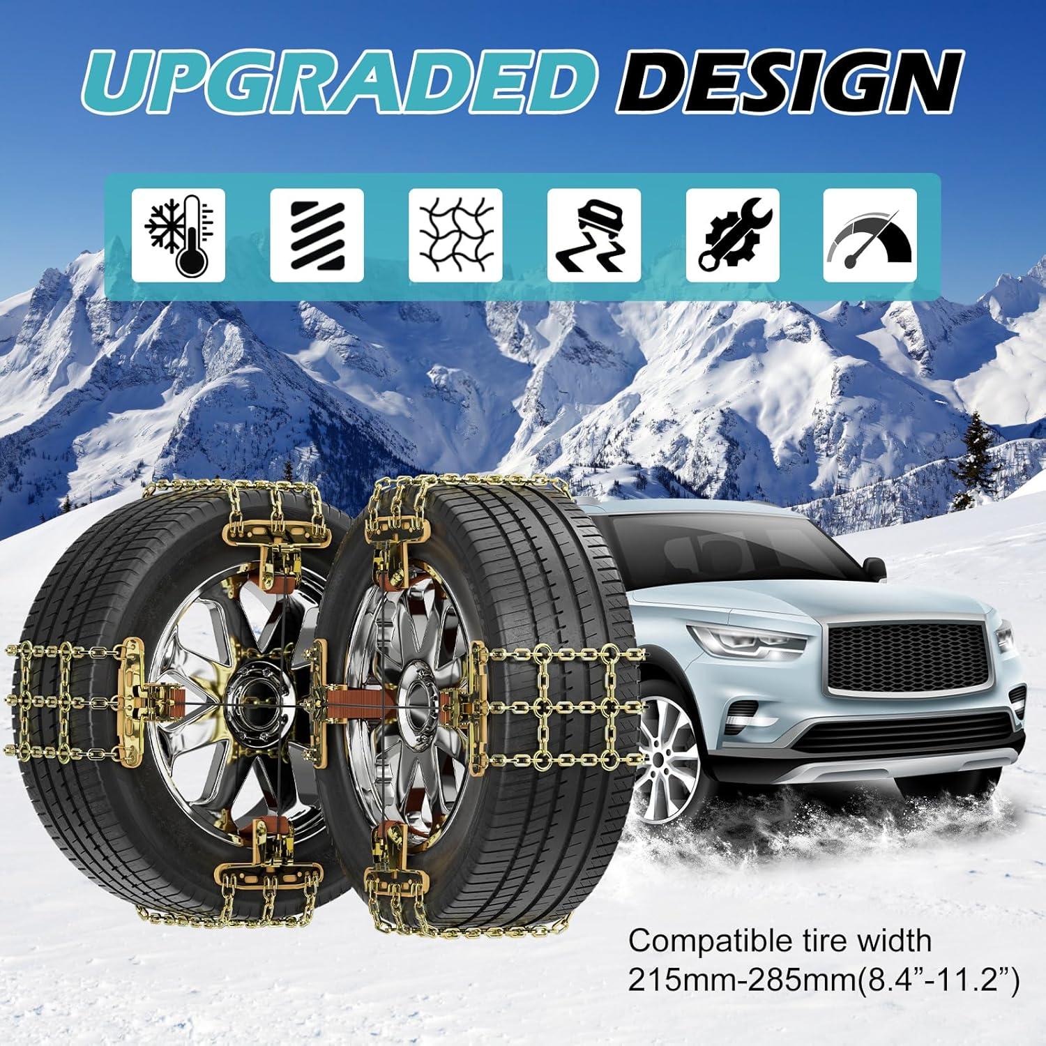 Cadenas de Nieve H&ZT AMFH 8 Paquetes para Neumáticos 215-285mm