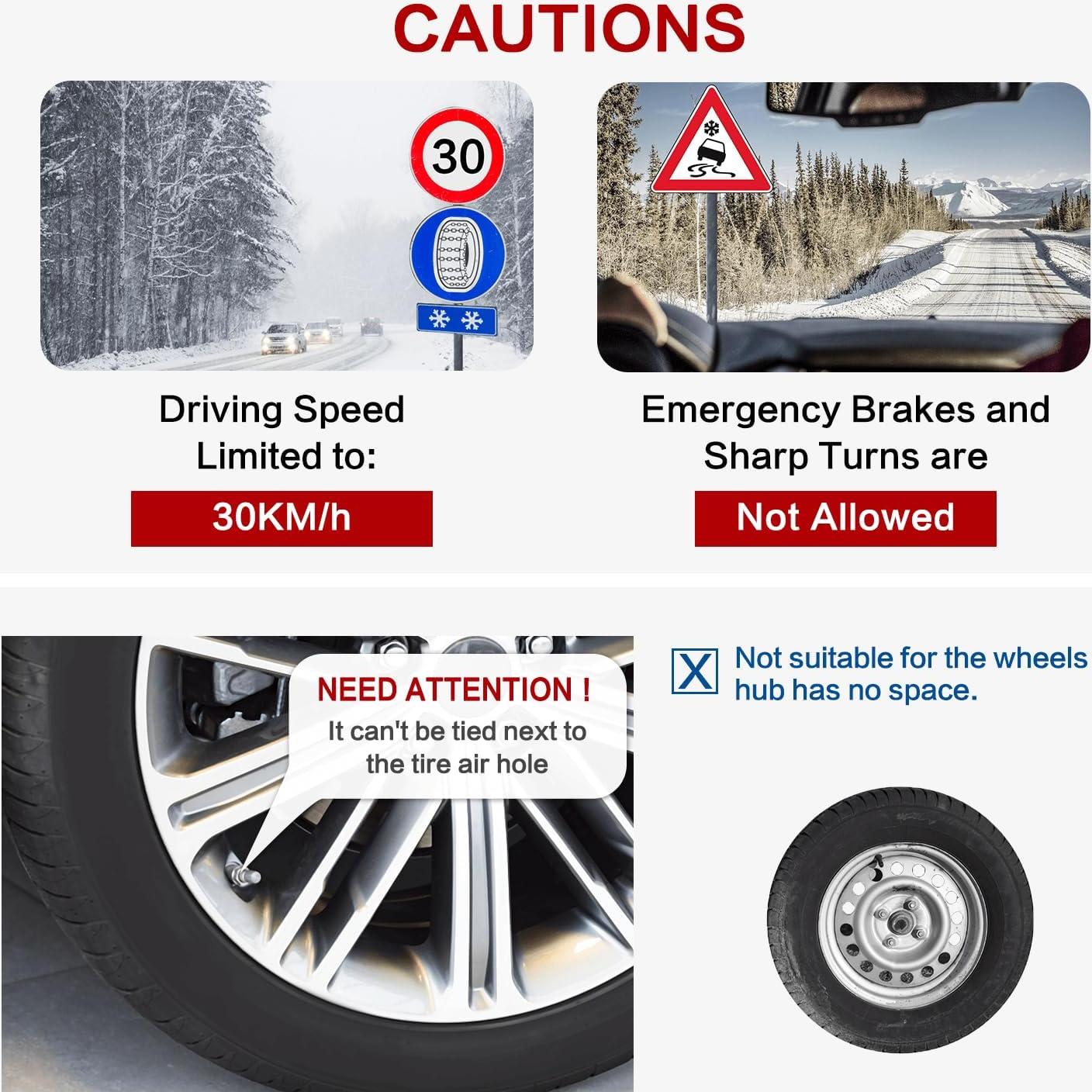 Cadenas de Nieve AutoChoice para Neumáticos 195-235mm - 8 Piezas