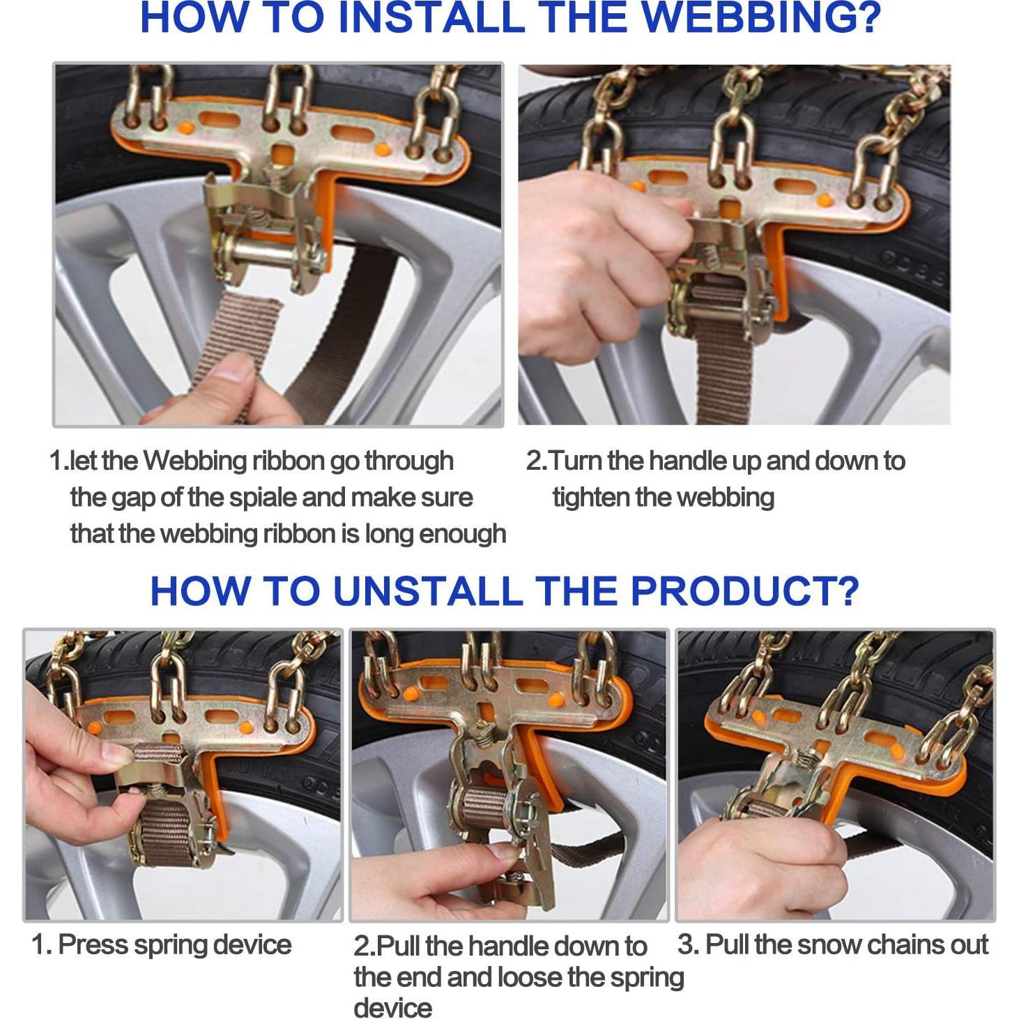 Cadenas de Nieve AutoChoice para Neumáticos 195-235mm - 8 Piezas