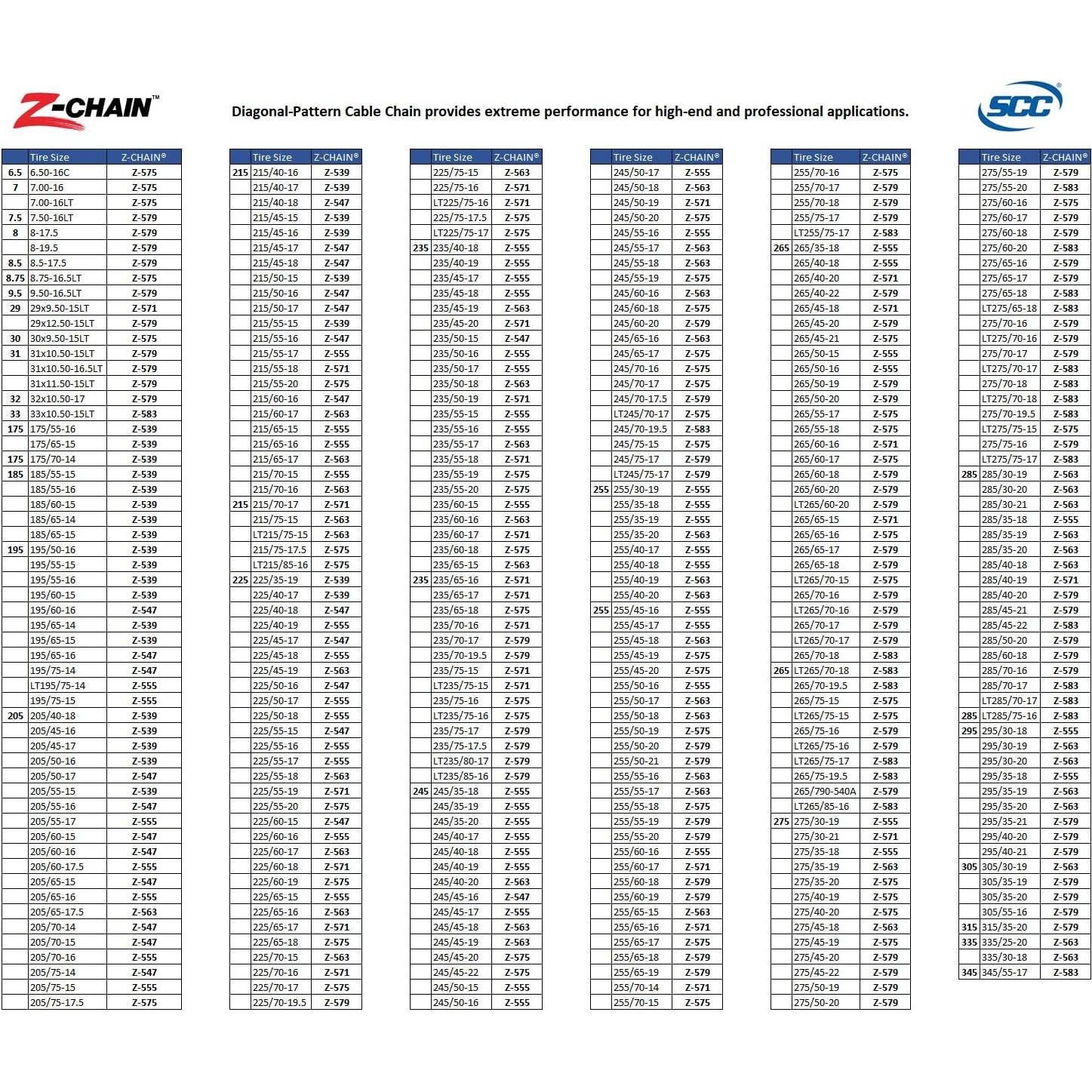 Cadena de Tracción SCC Z-575 - Juego de 2, Aleación de Manganeso