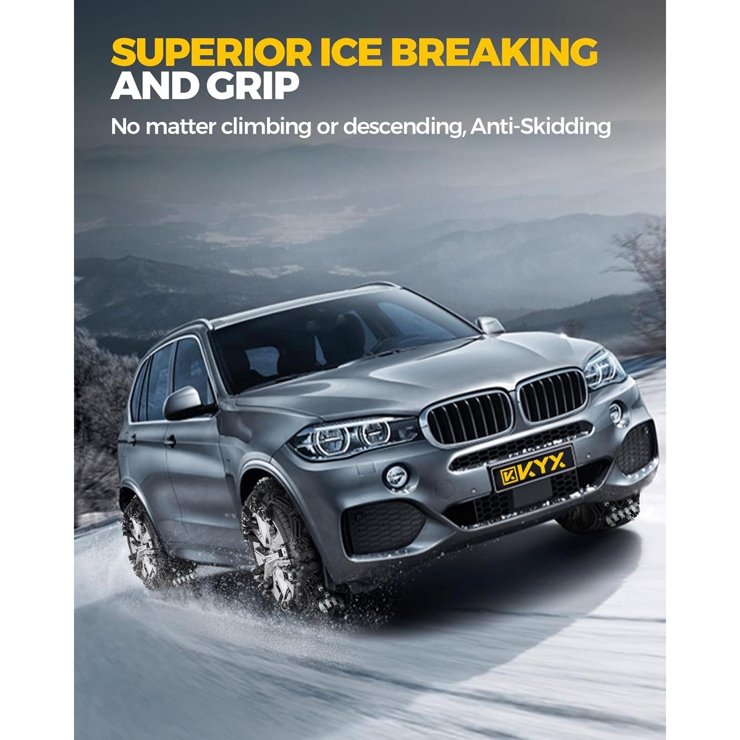 Cadenas de Nieve KYX para Neumáticos 22-28 cm - 6 Pcs