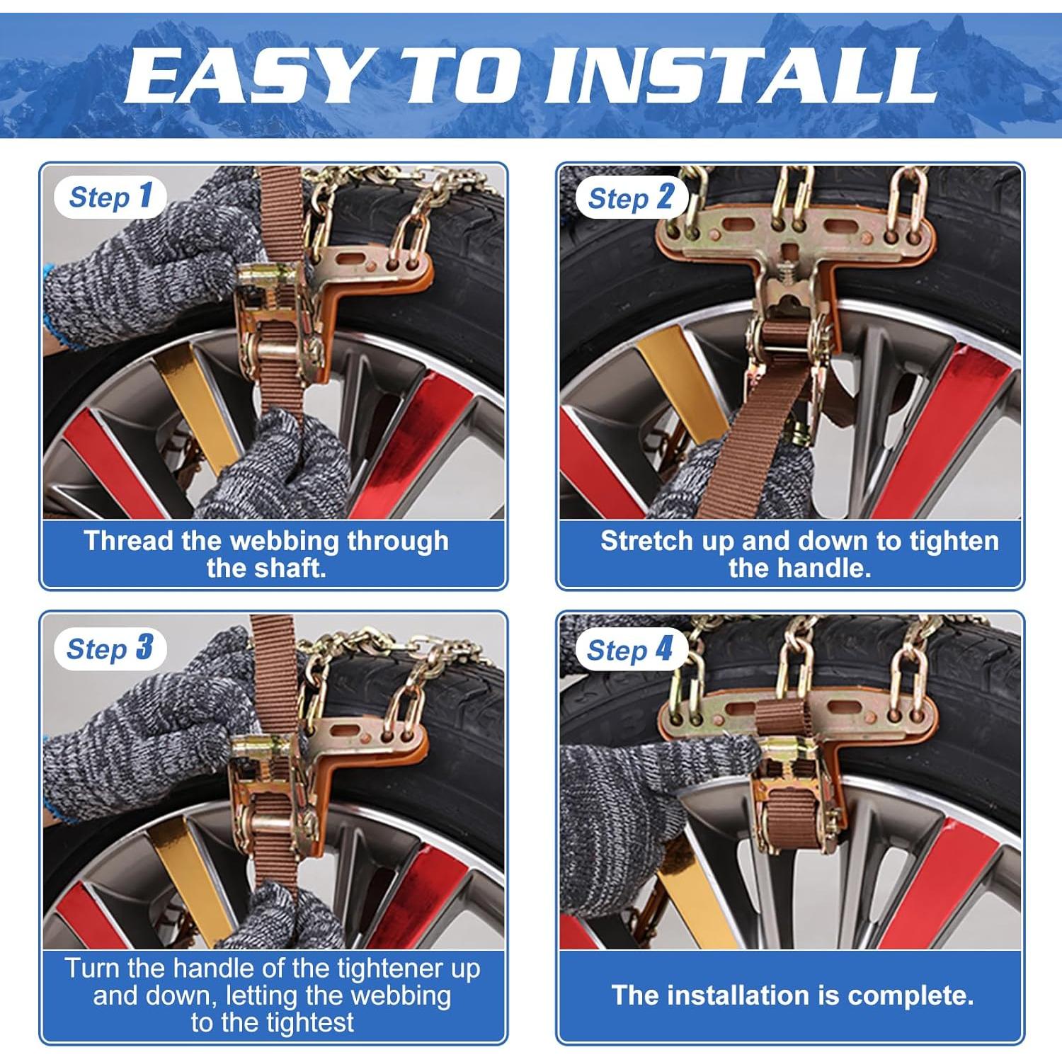 Cadenas de Nieve LILYPELLE YT 8 Paquete para Neumáticos 215-285mm