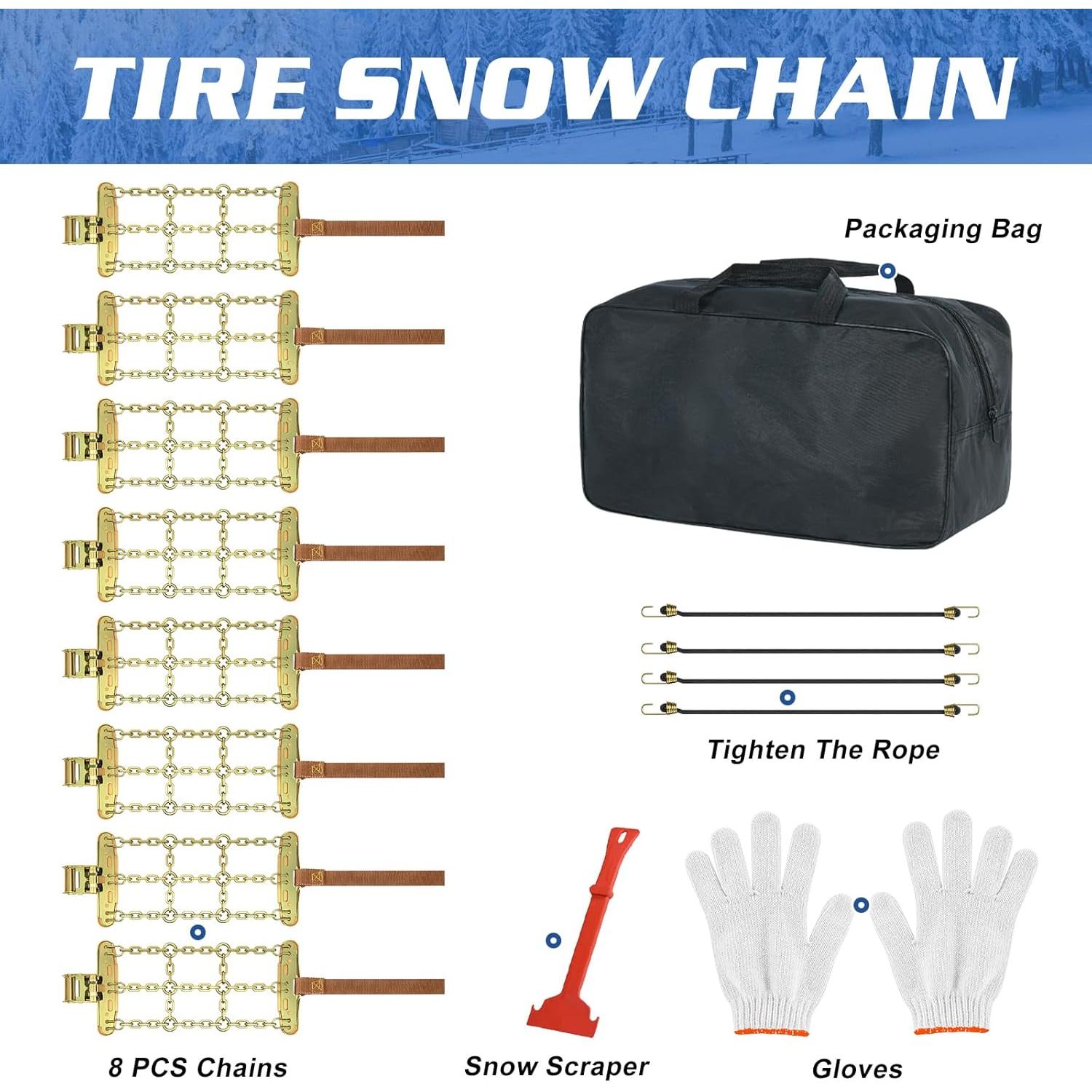 Cadenas de Nieve LILYPELLE YT 8 Paquete para Neumáticos 215-285mm