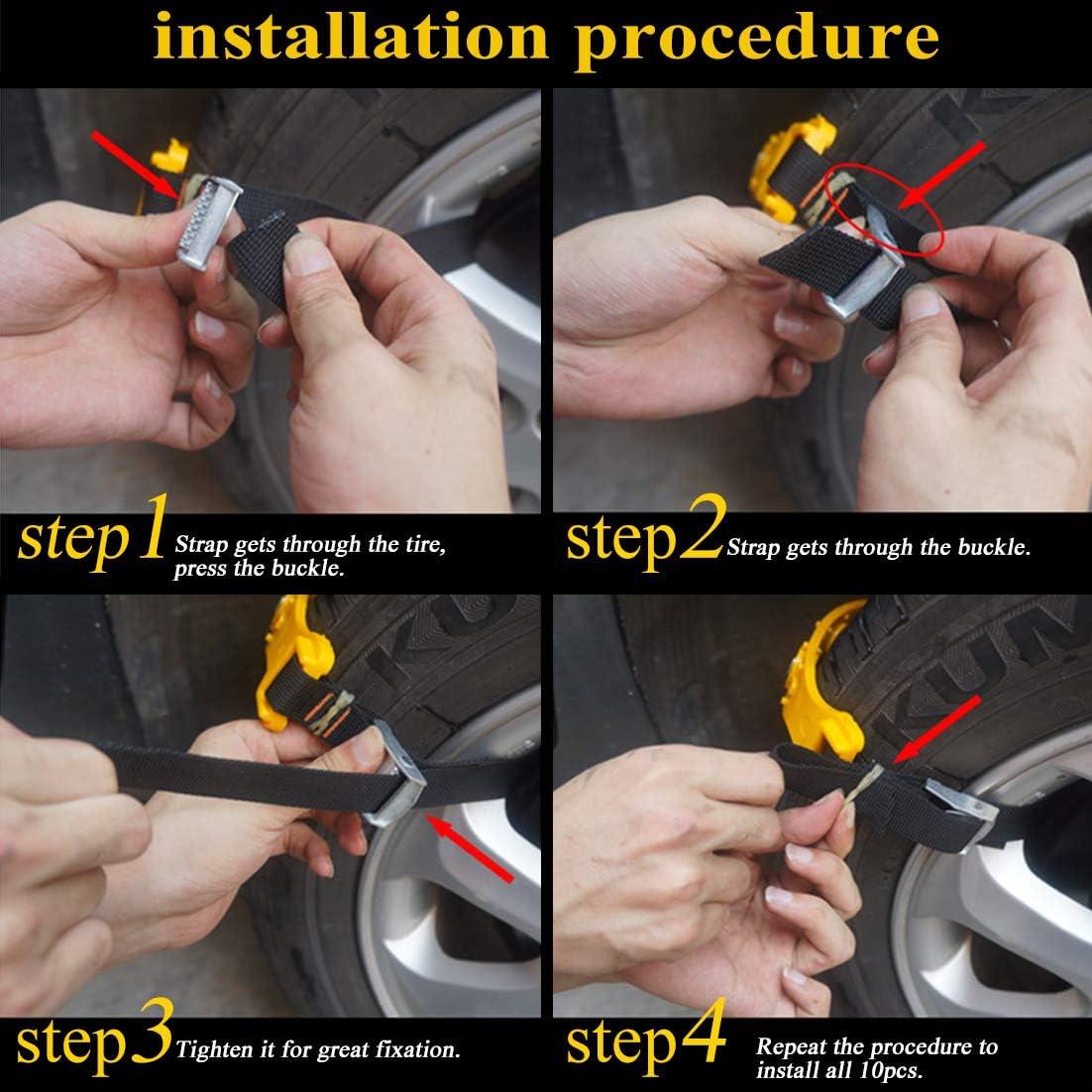 Cadenas de Nieve Ajustables PrettyQueen 10 Pcs 185-295mm