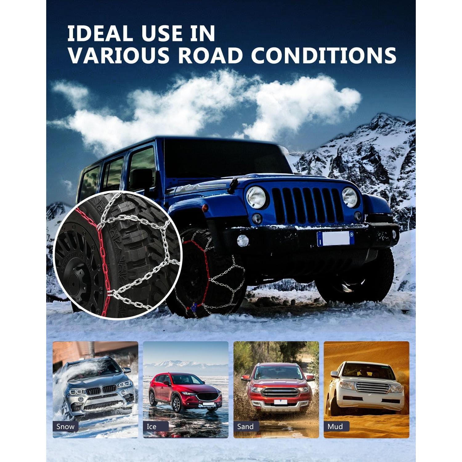 Cadenas de Nieve SCITOO 180181 para SUV y Camiones - Juego de 2