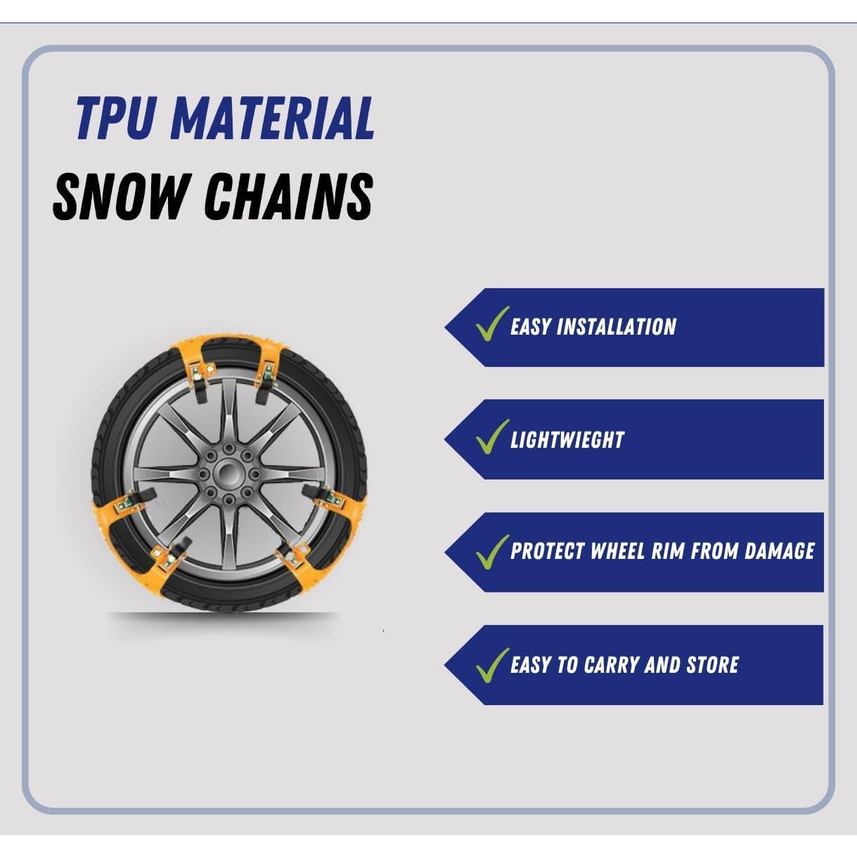 Cadenas de Nieve Jeremywell 6 Pcs Universales para Neumáticos 165-275mm