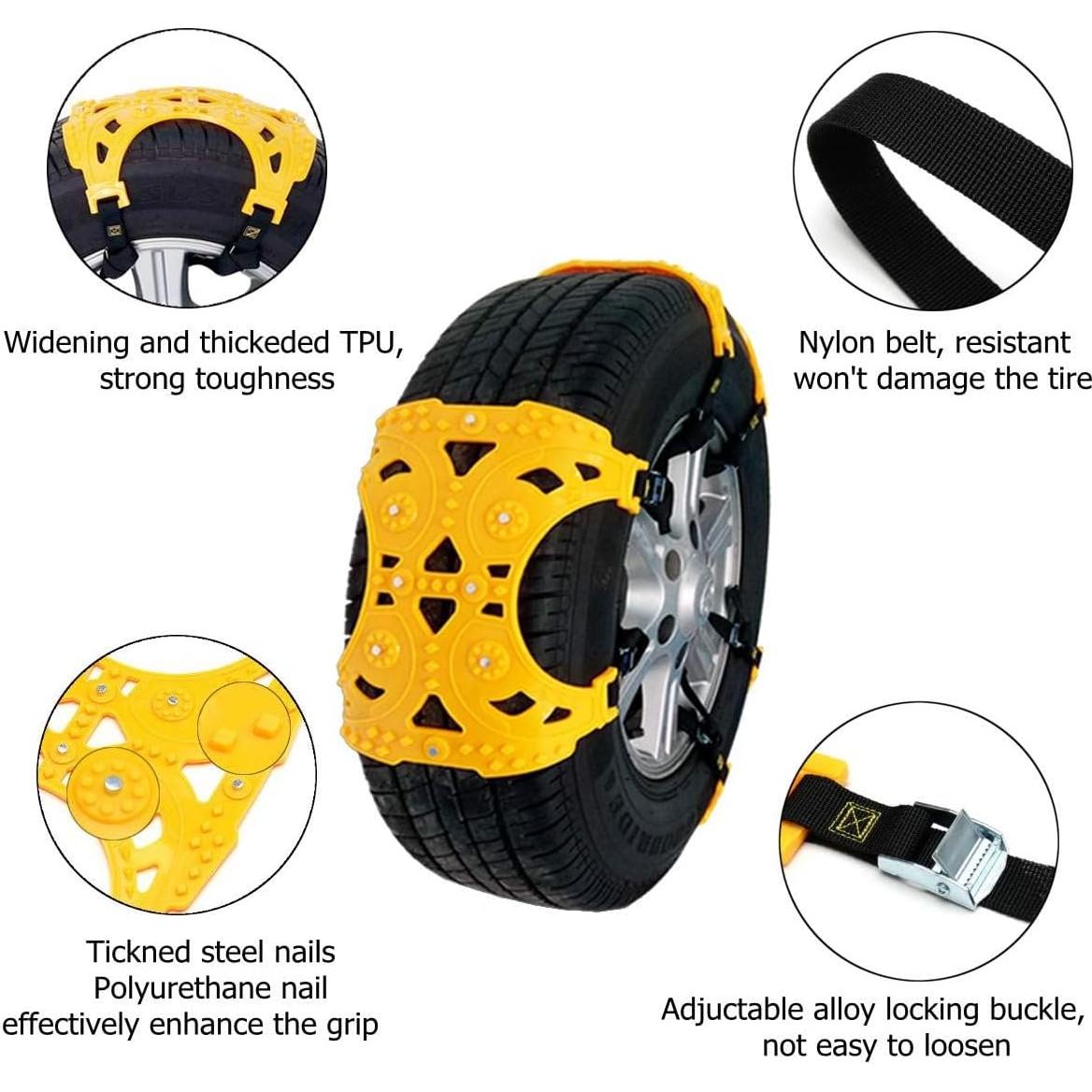 Cadenas de Nieve Jeremywell 6 Pcs Universales para Neumáticos 165-275mm