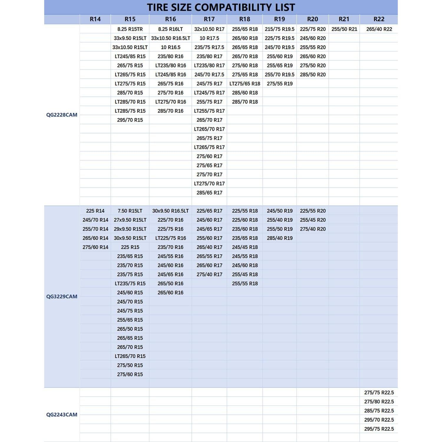 Cadenas de Nieve SCITOO QG2228CAM para Neumáticos 225-295 mm