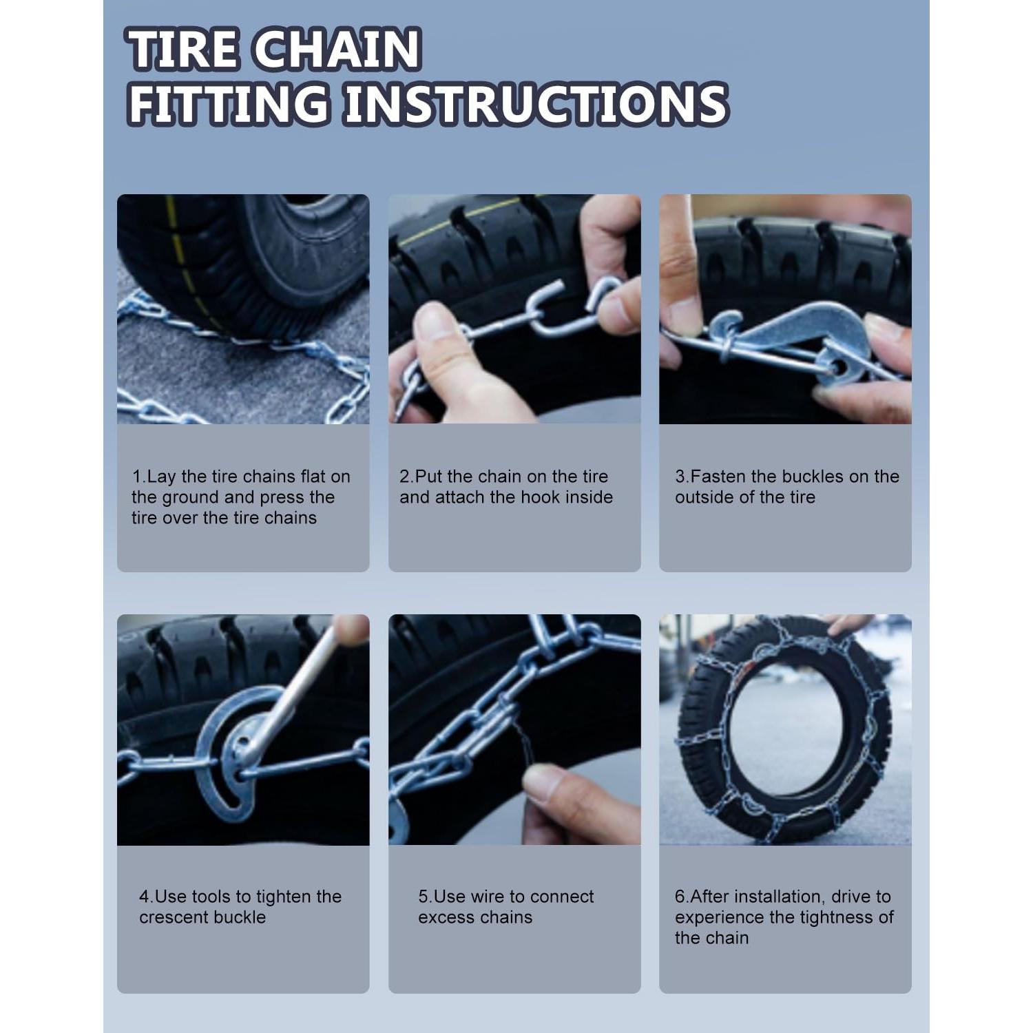 Cadenas de Nieve SCITOO QG2228CAM para Neumáticos 225-295 mm