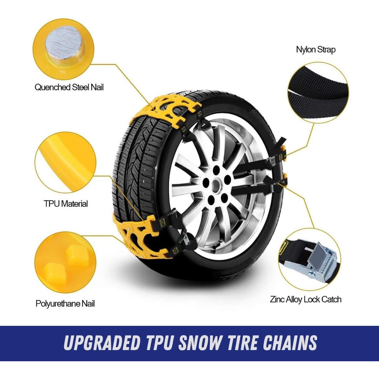 Cadenas de Nieve Jeremywell 6 Piezas Antideslizantes 165-275mm