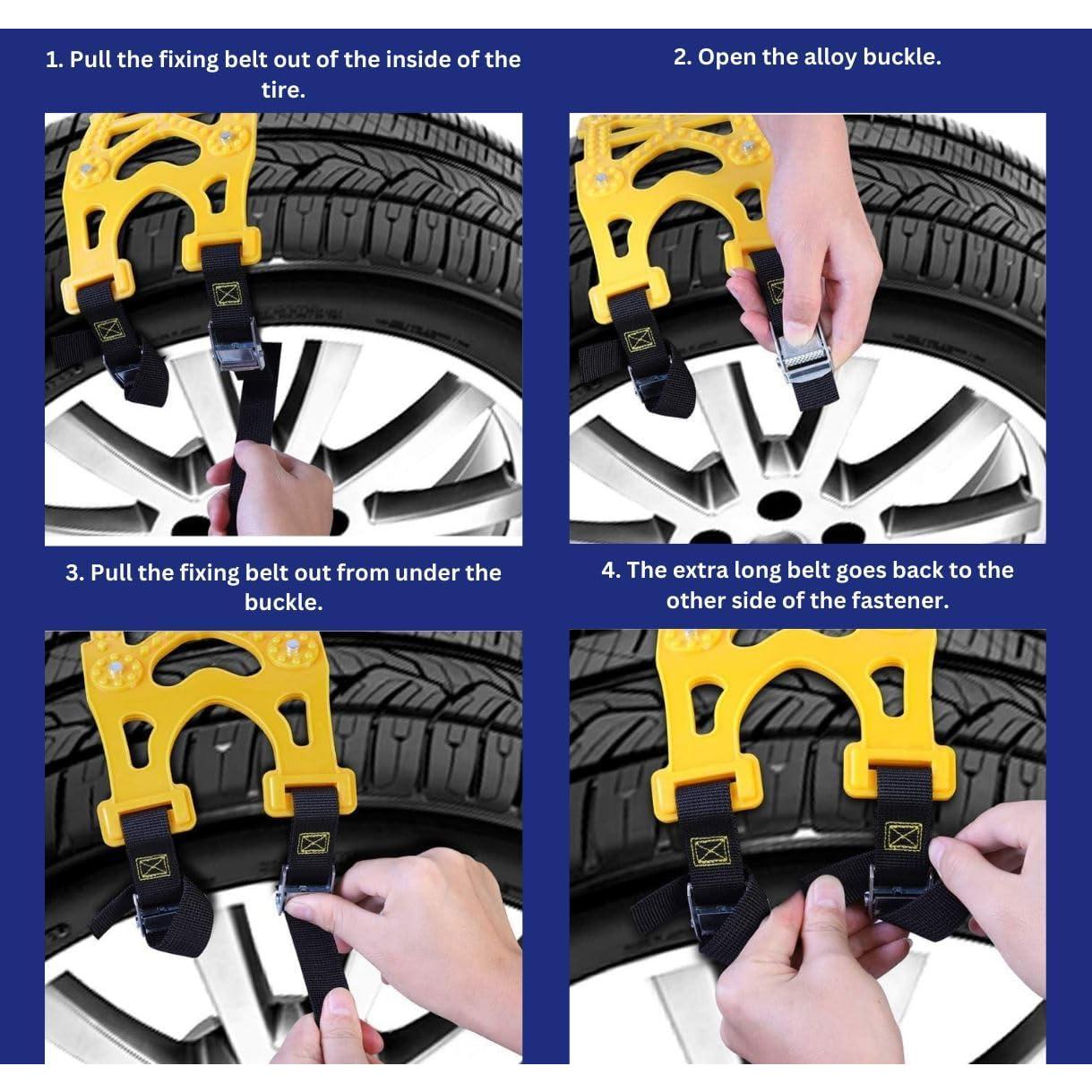 Cadenas de Nieve Jeremywell 6 Piezas Antideslizantes 165-275mm